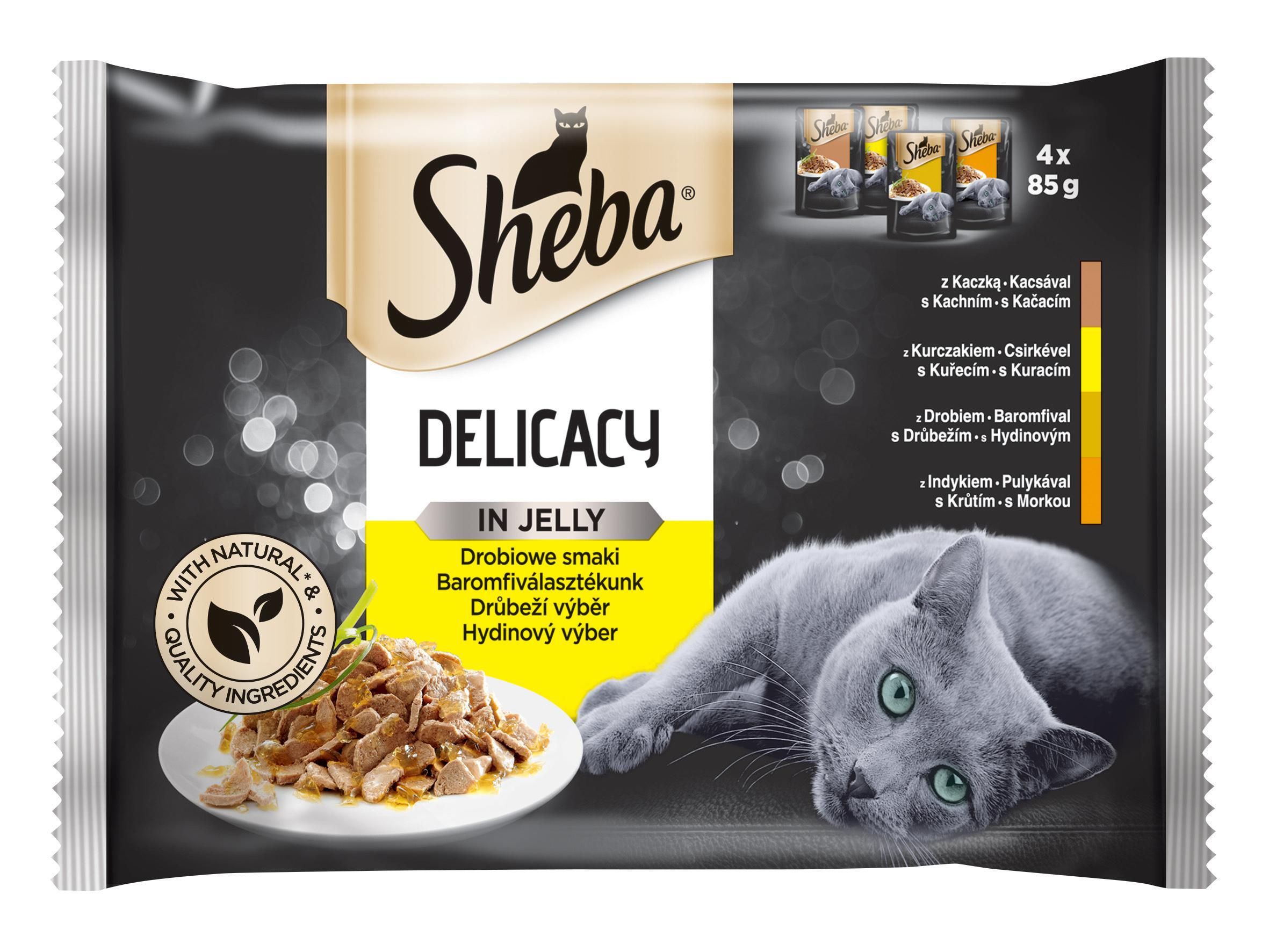 Svět zvířat - Sheba Drůbeží výběr kompletní krmivo pro dospělé kočky 4x85 g