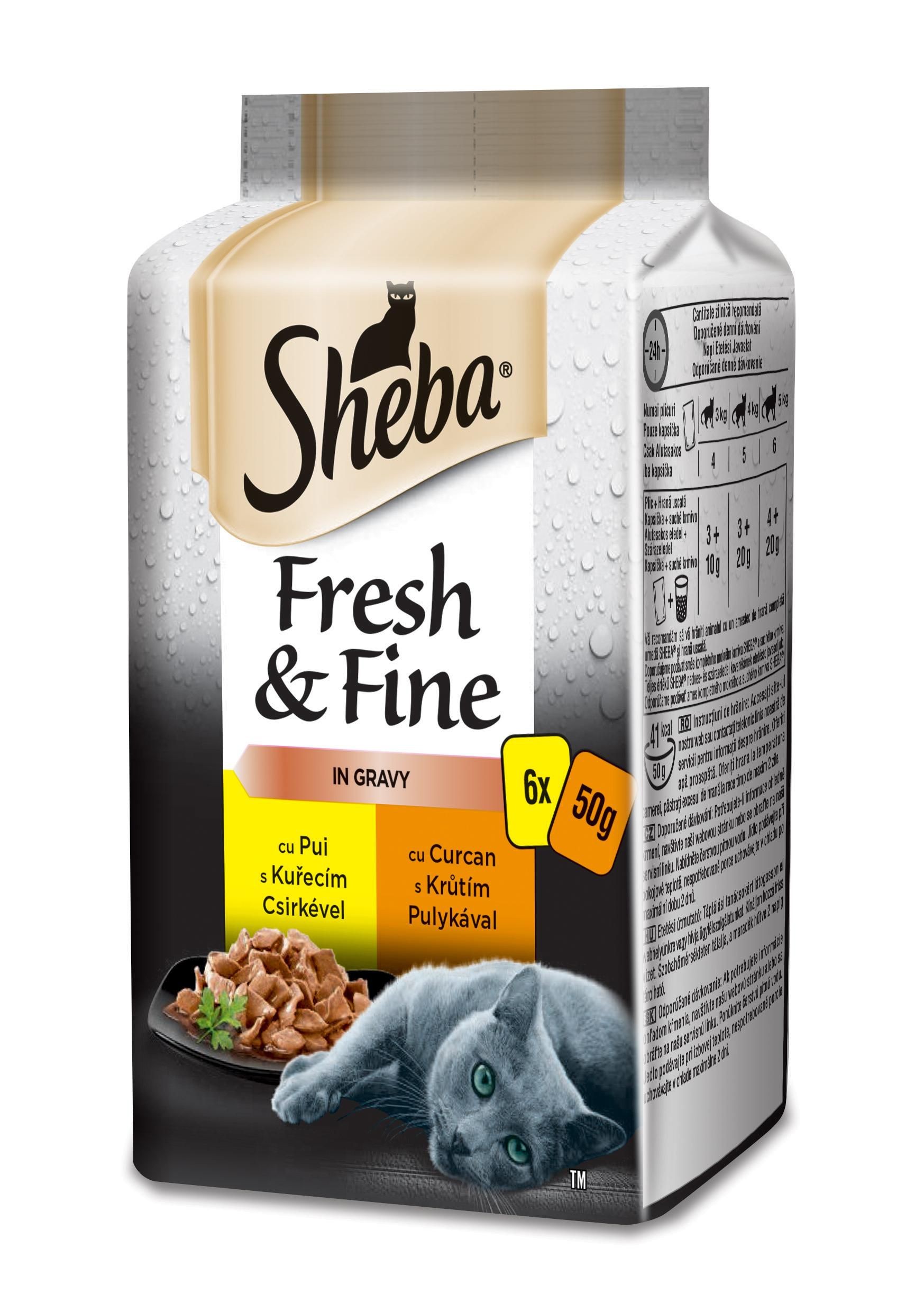 Svět zvířat - Sheba Fresh & Fine Drůbeží výběr ve šťávě 6x50 g
