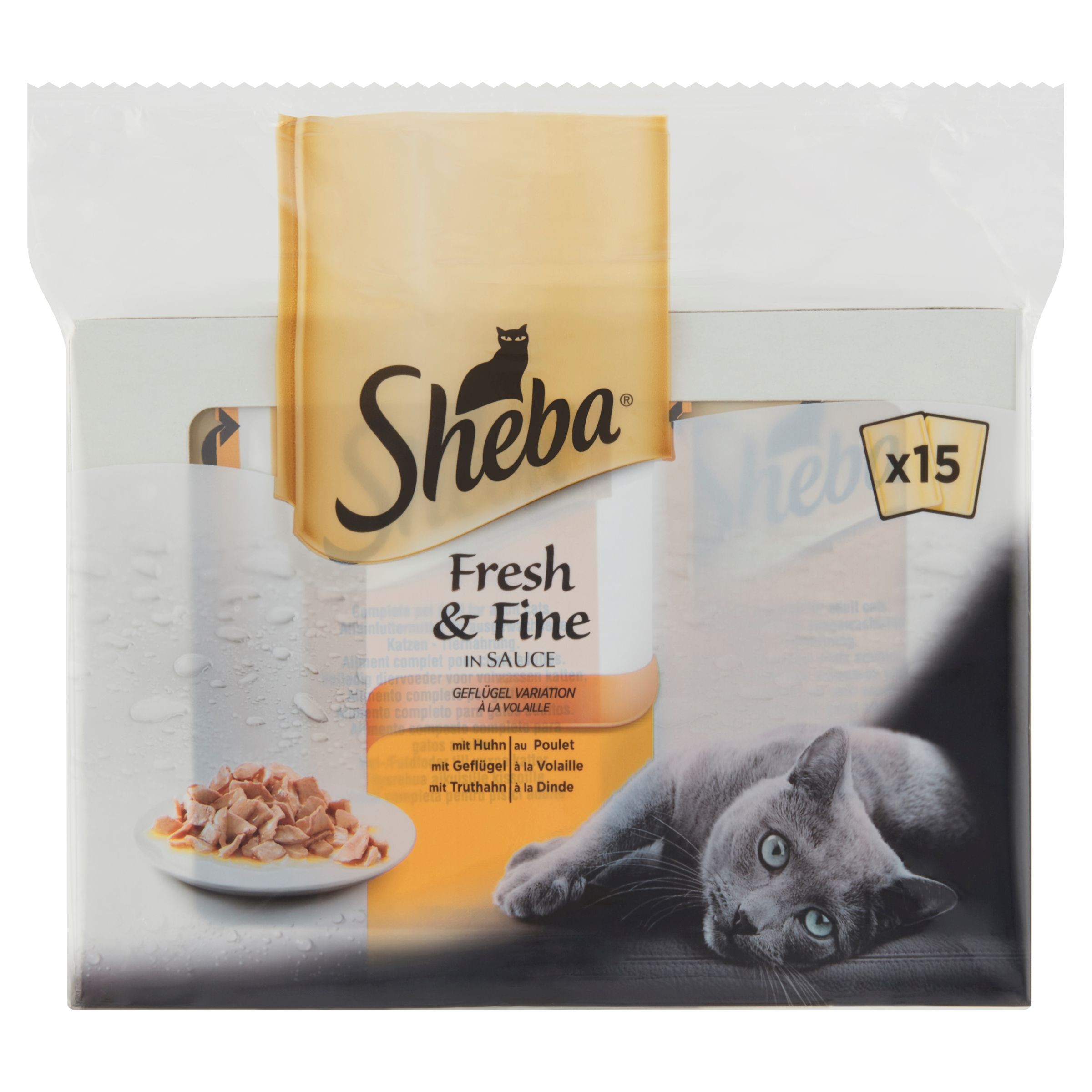 Svět zvířat - Sheba Fresh & Fine Kompletní krmivo pro dospělé kočky 15 x 50g