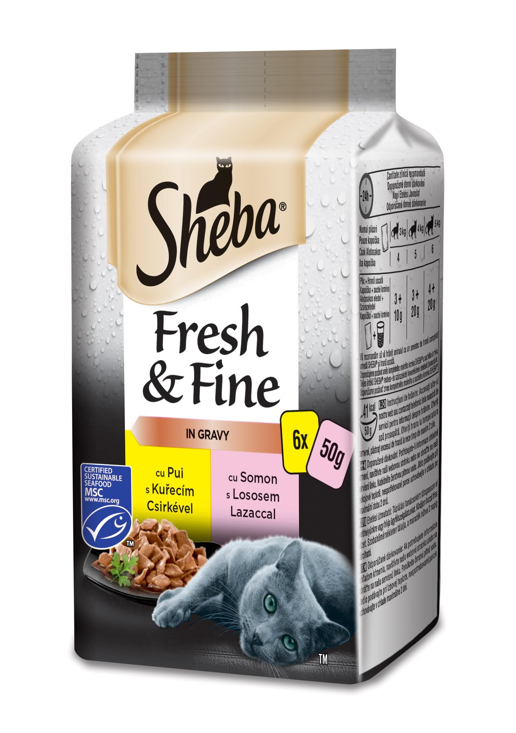 Svět zvířat - Sheba Fresh & Fine Mixovaný výběr 6x50 g