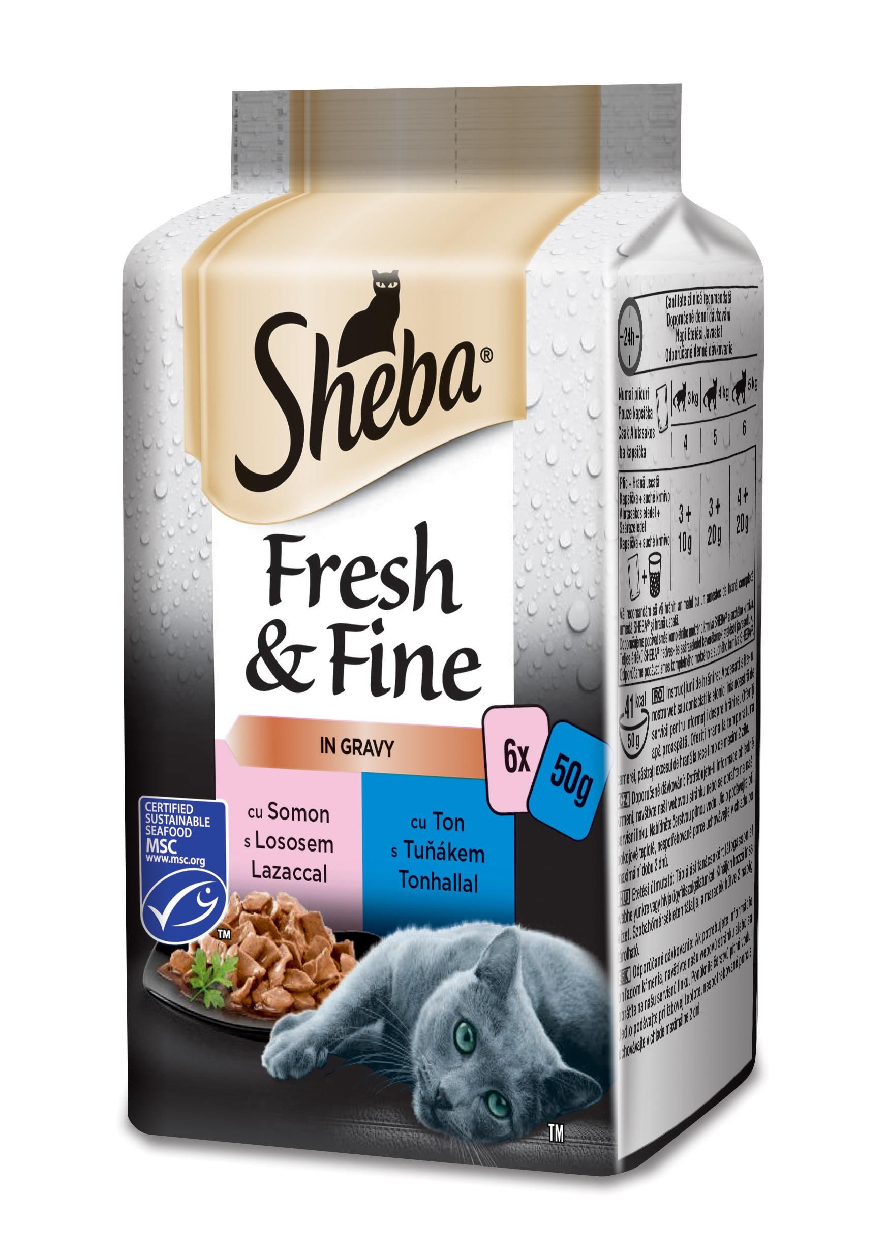 Svět zvířat - Sheba Fresh & Fine Rybí výběr ve šťávě 6x50 g