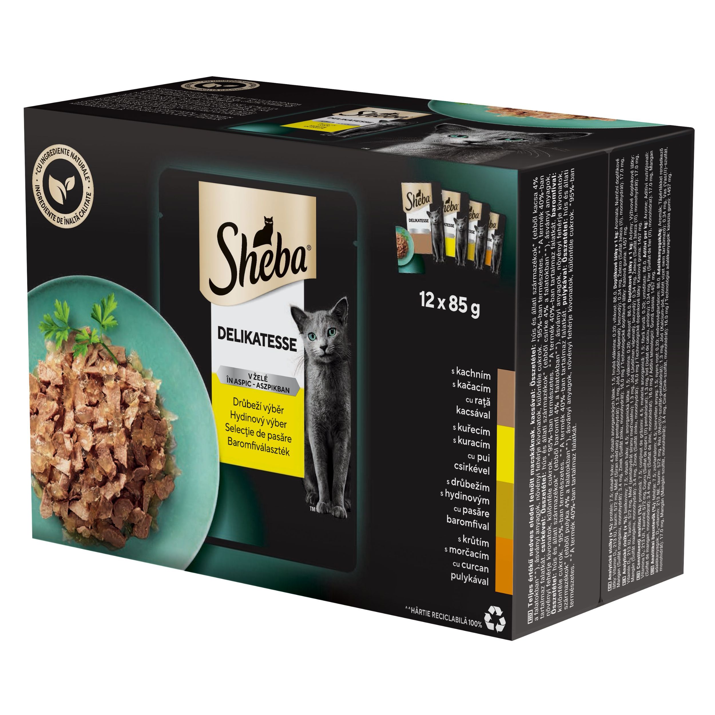 Svět zvířat - Sheba kapsičky Drůbeží výběr v želé 1020g