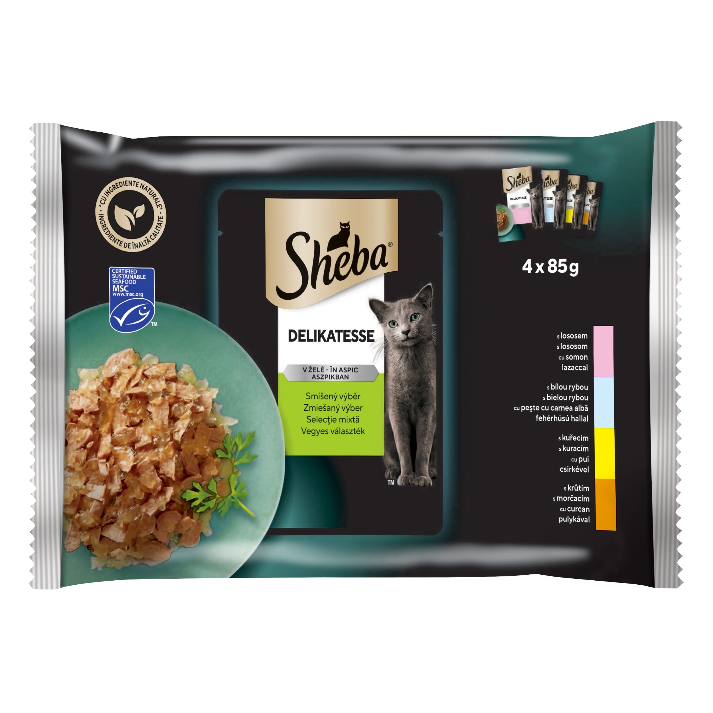 Svět zvířat - Sheba kapsičky Mixovaný výběr v želé 340g