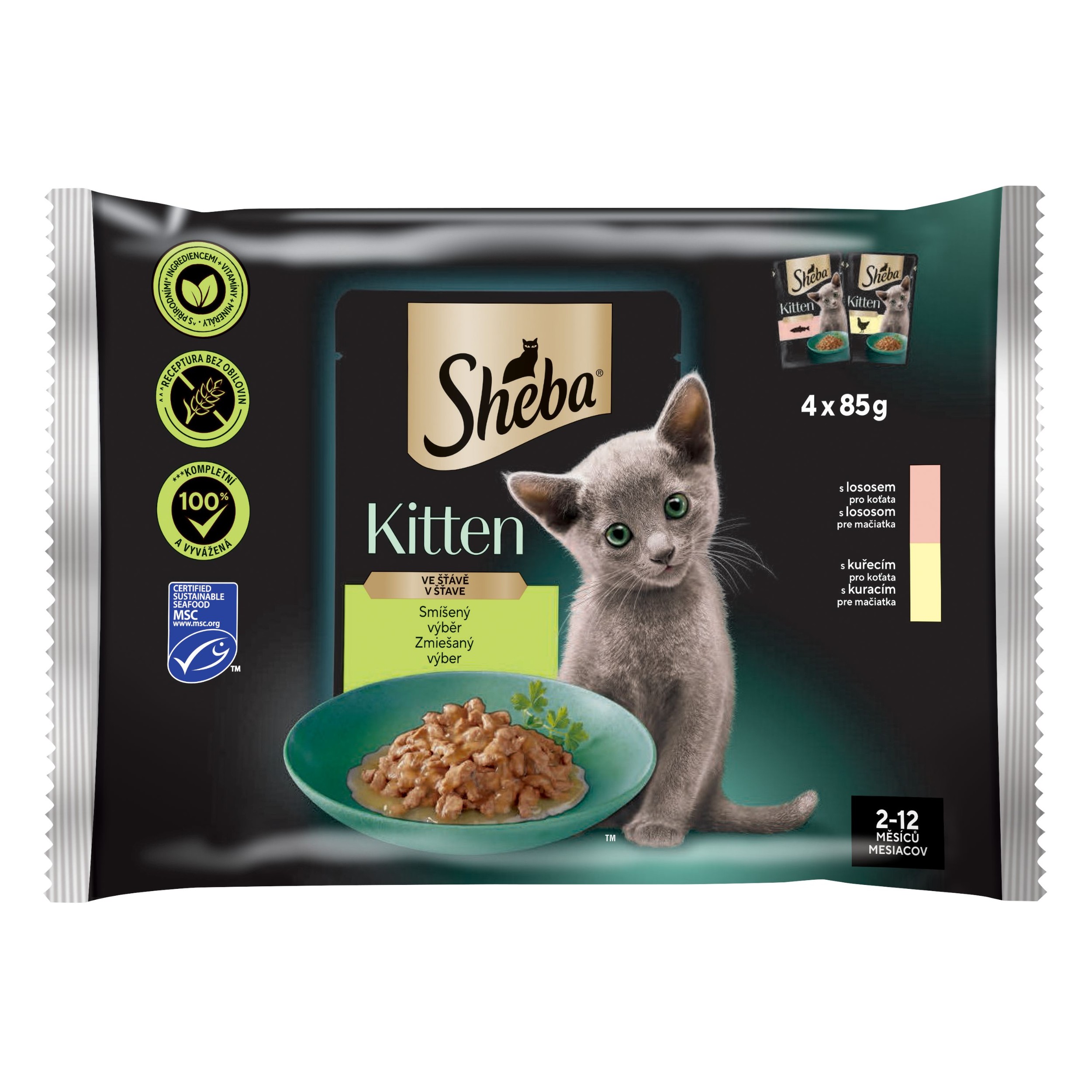 Svět zvířat - Sheba kapsičky Nature Junior Mixovaný výběr 340 g