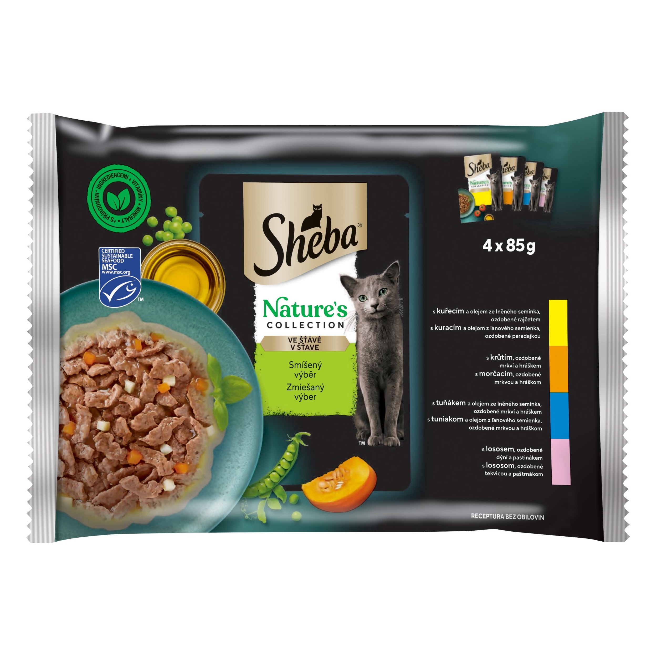 Svět zvířat - Sheba kapsičky Nature Mixovaný výběr 340g