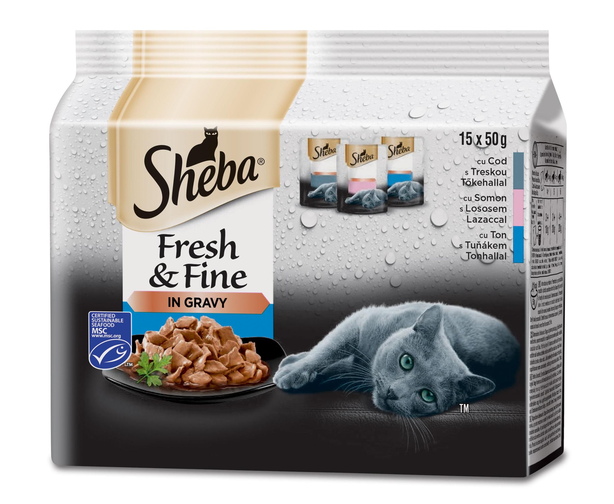 Svět zvířat - Sheba kapsičky rybí výběr 15x50g