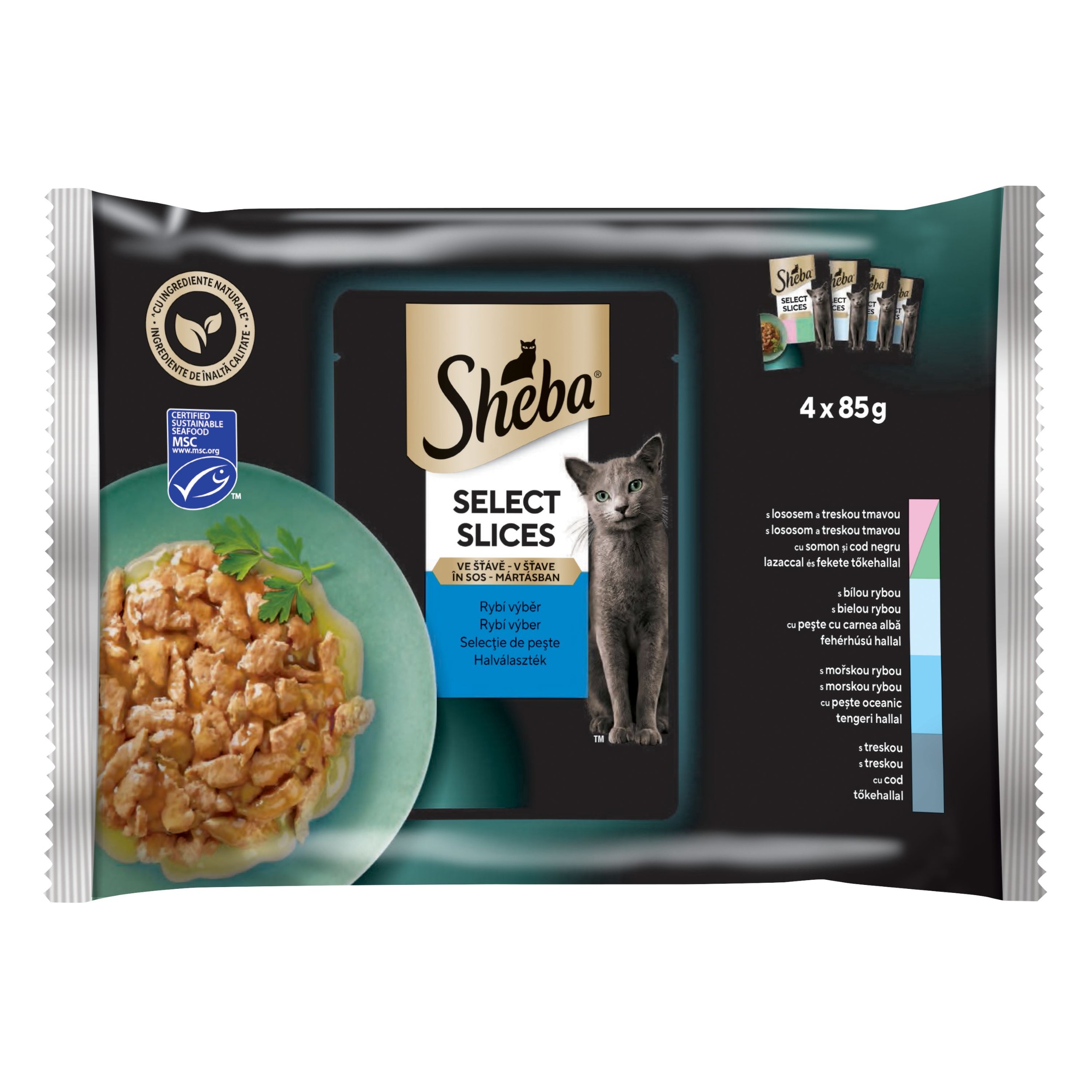 Svět zvířat - Sheba Rybí výběr 4x85 g