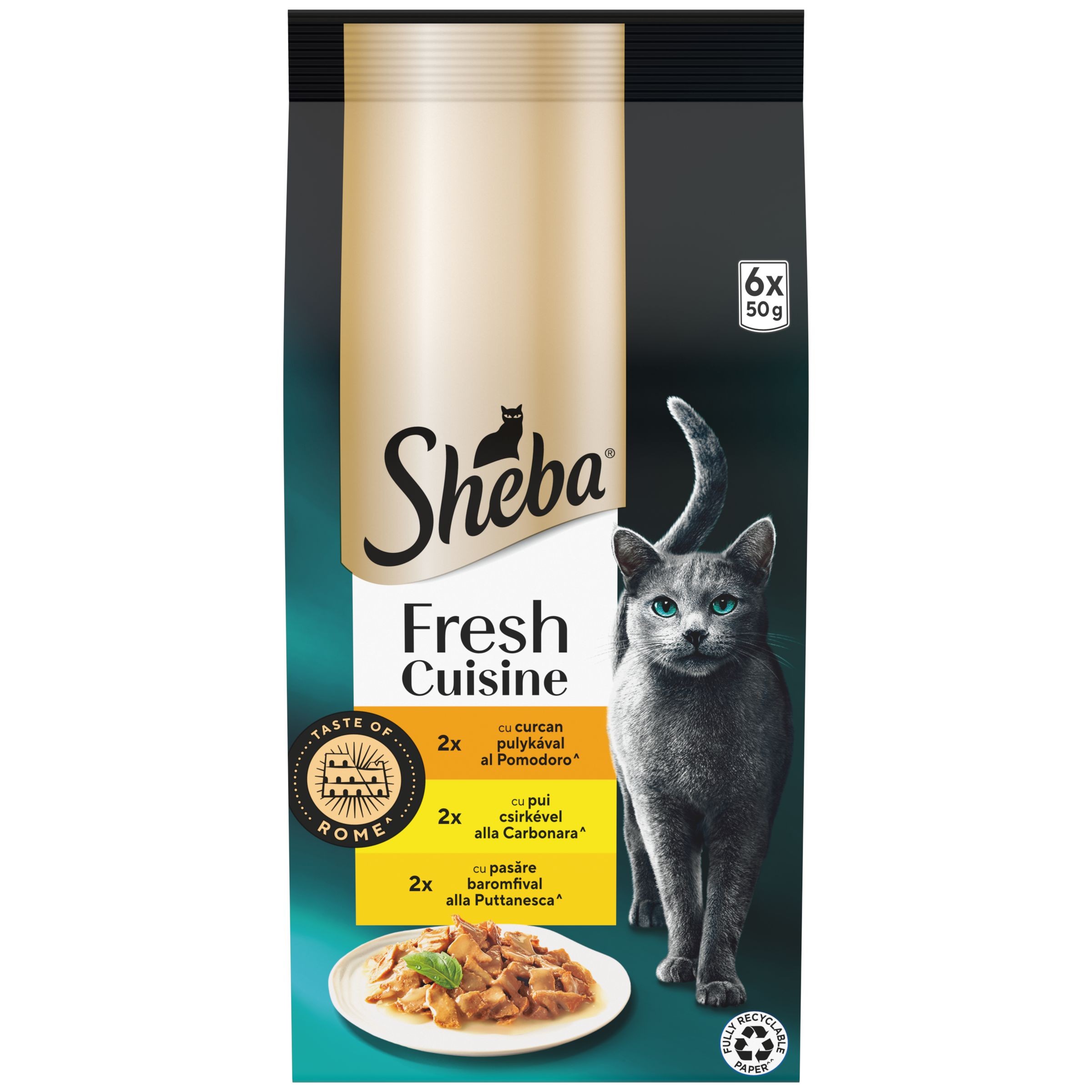Sheba Taste of Rome kapsička s kuřecím a krůtím pro dospělé kočky 6 x 50 g-1