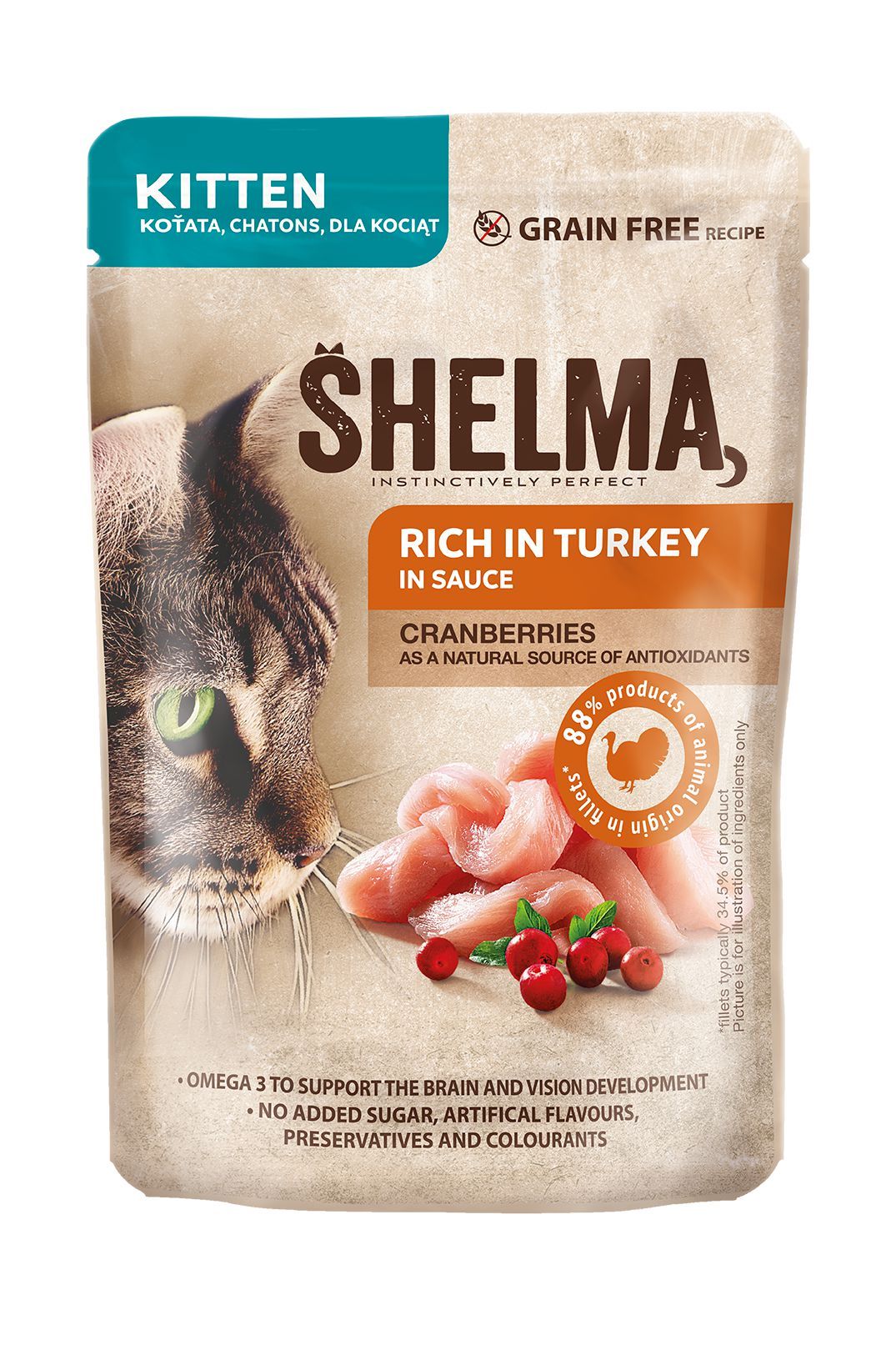 Svět zvířat - Shelma Kapsa Kitten krůta, brusinka 85g