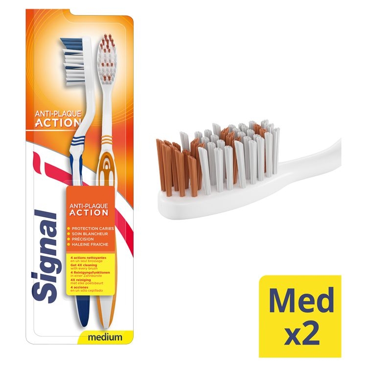 Drogerie a kosmetika - Signal Anti-Plague zubní kartáček středně tvrdý 1 ks