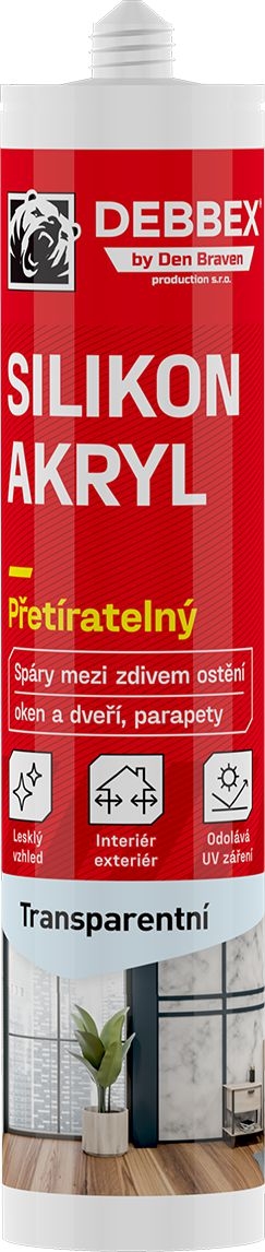 Domácnost a Zahrada - Silikon Akrylový tmel transparentní 310 ml