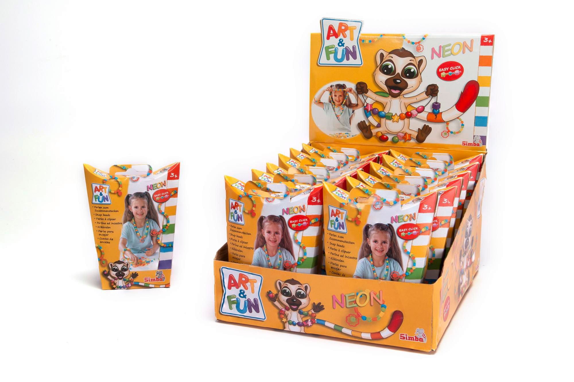 Svět dětí - Simba A&F Neonové nacvakávací korálky, DP12, 250ks