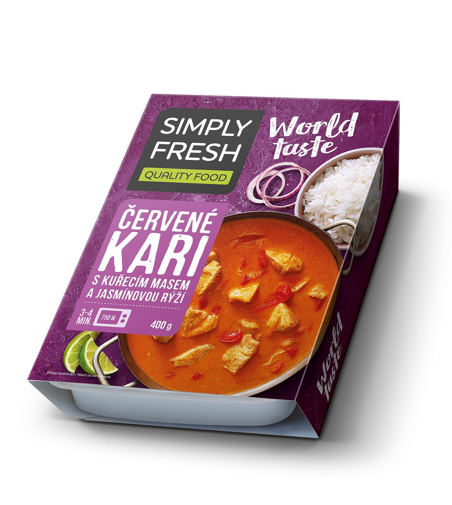 Hotová jídla - Simply Fresh Červené kari s jasmínovou rýží 400g