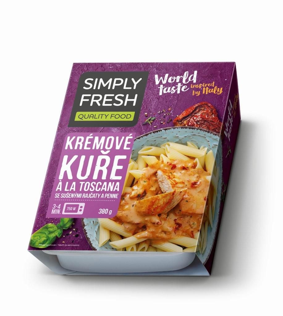 Hotová jídla - Simply Fresh Krémové kuře à la Toscana se sušenými rajčaty a penne 380g