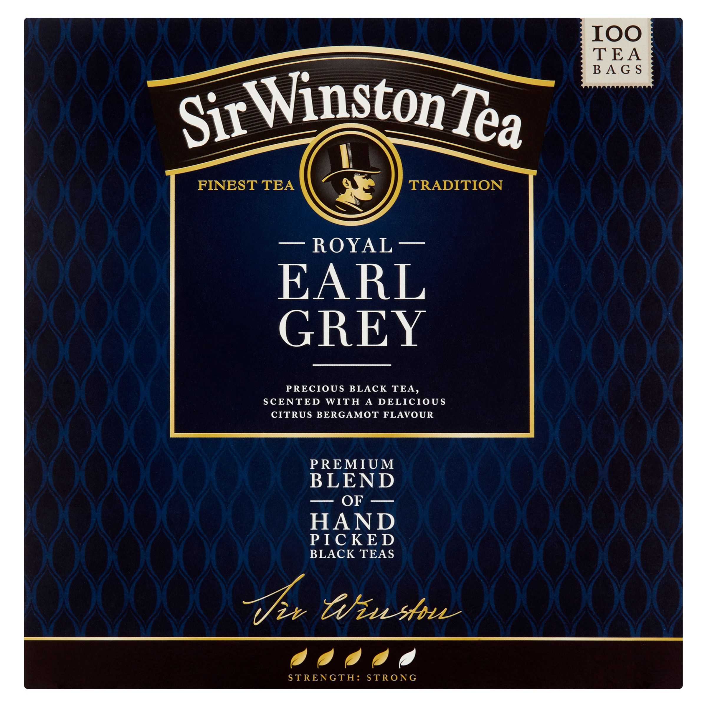 Nápoje - Sir Winston Tea Earl Grey, černý čaj, 100 sáčků, 175g