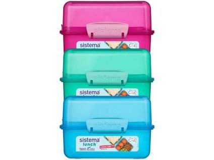 Domácnost a Zahrada - Sistema Lunch/Krabička na oběd s 2 oddíly 1,4 l, mix barev