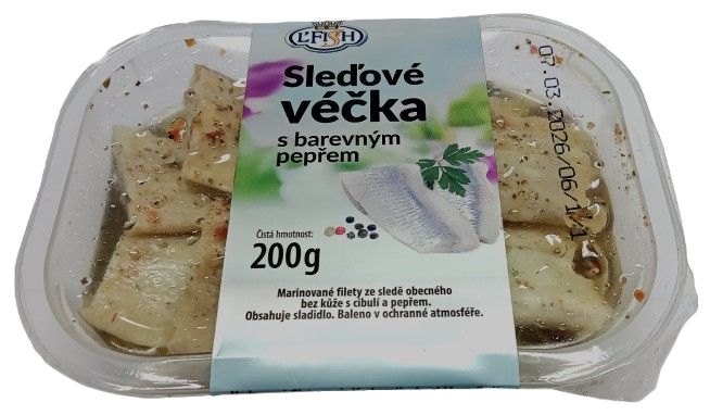 Uzeniny a lahůdky - Sleďové véčka s barevným pepřem 200g