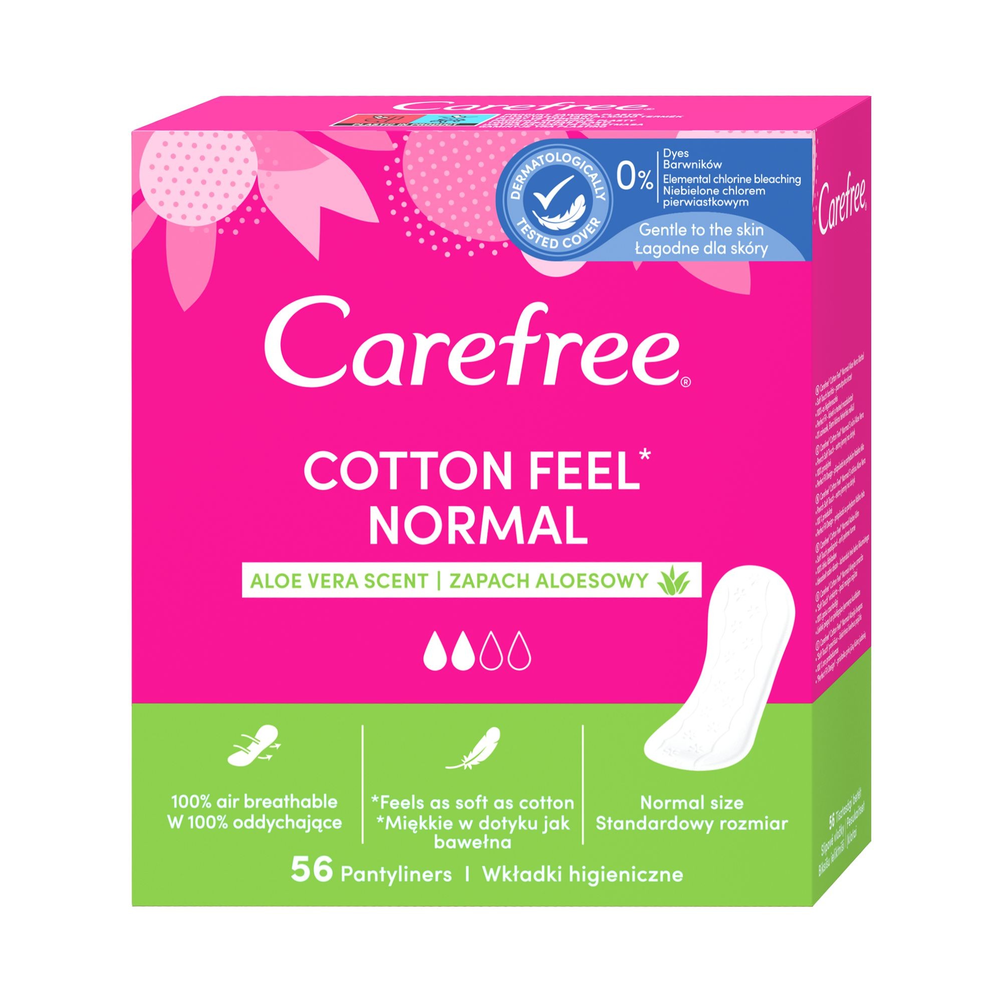 Drogerie a kosmetika - Slipové vložky Carefree® Cotton Feel* Normal Aloe vera