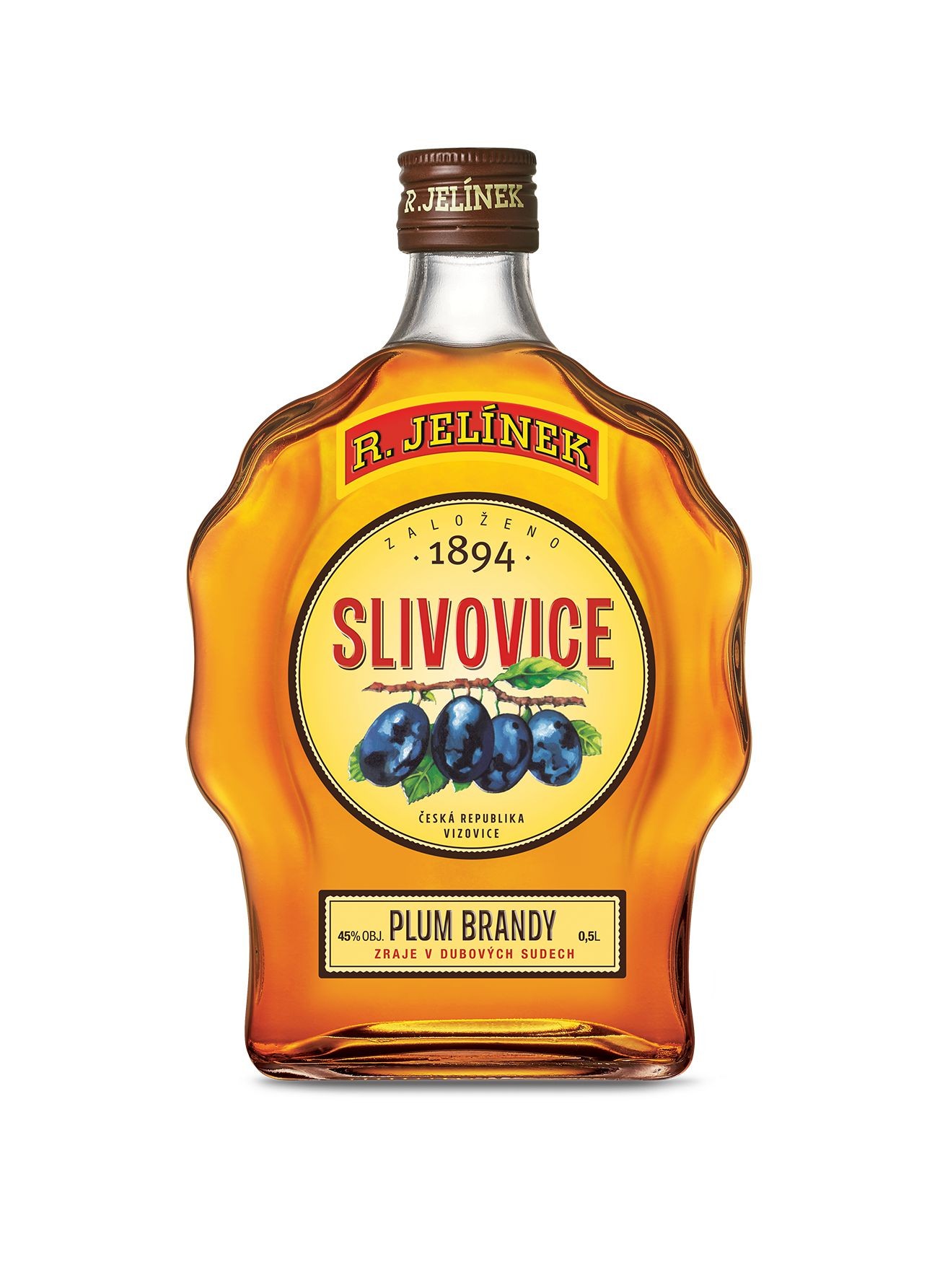 Nápoje - Slivovice Zlatá Budík 45% 0,5 l