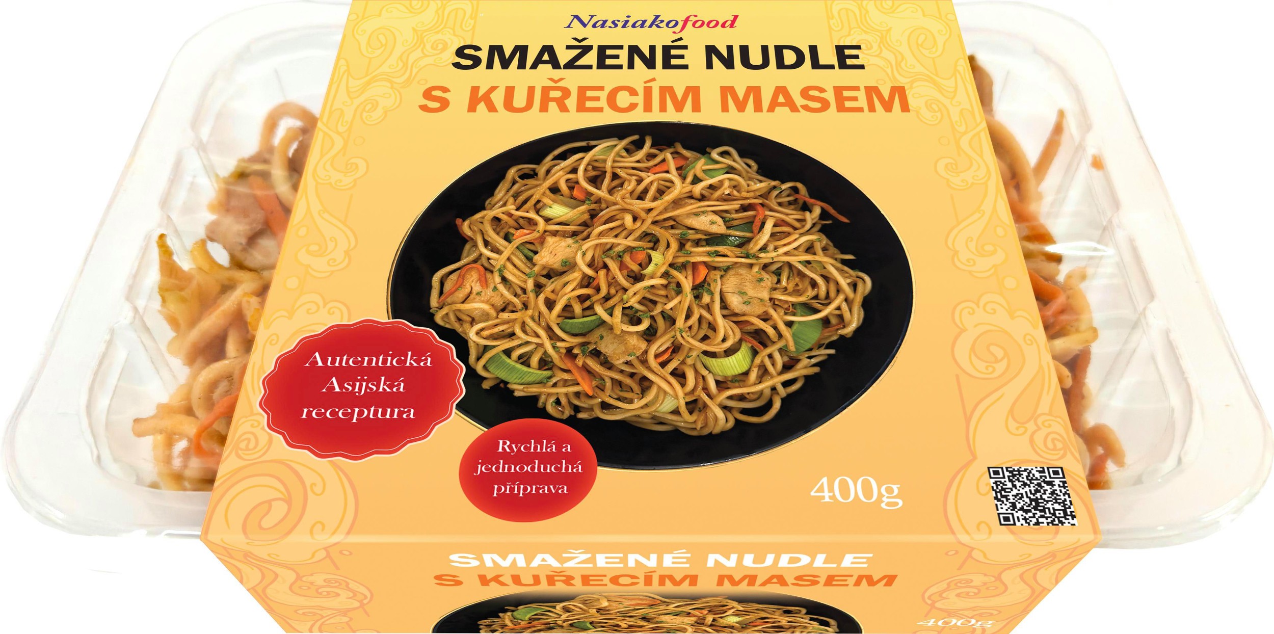 Hotová jídla - Smažené nudle s kuřecím masem 400g