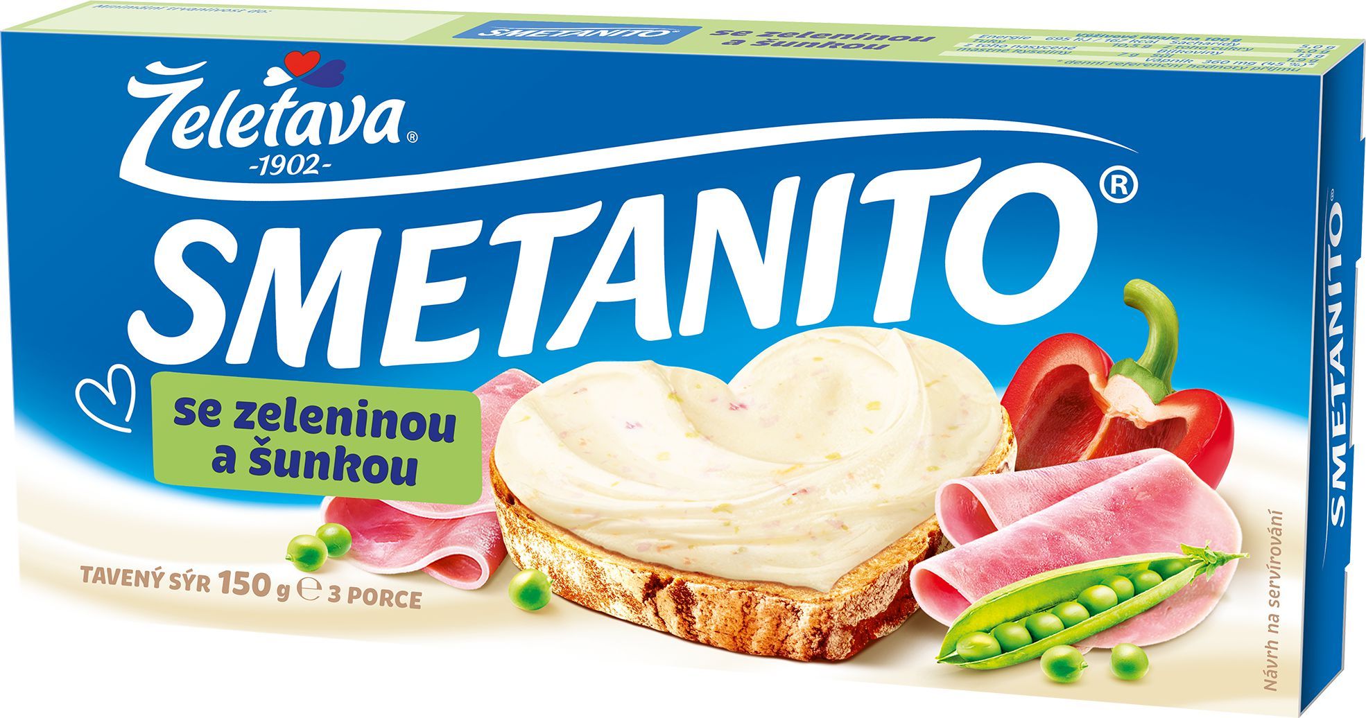 Mléčné a chlazené - Smetanito se zeleninou a šunkou 150 g