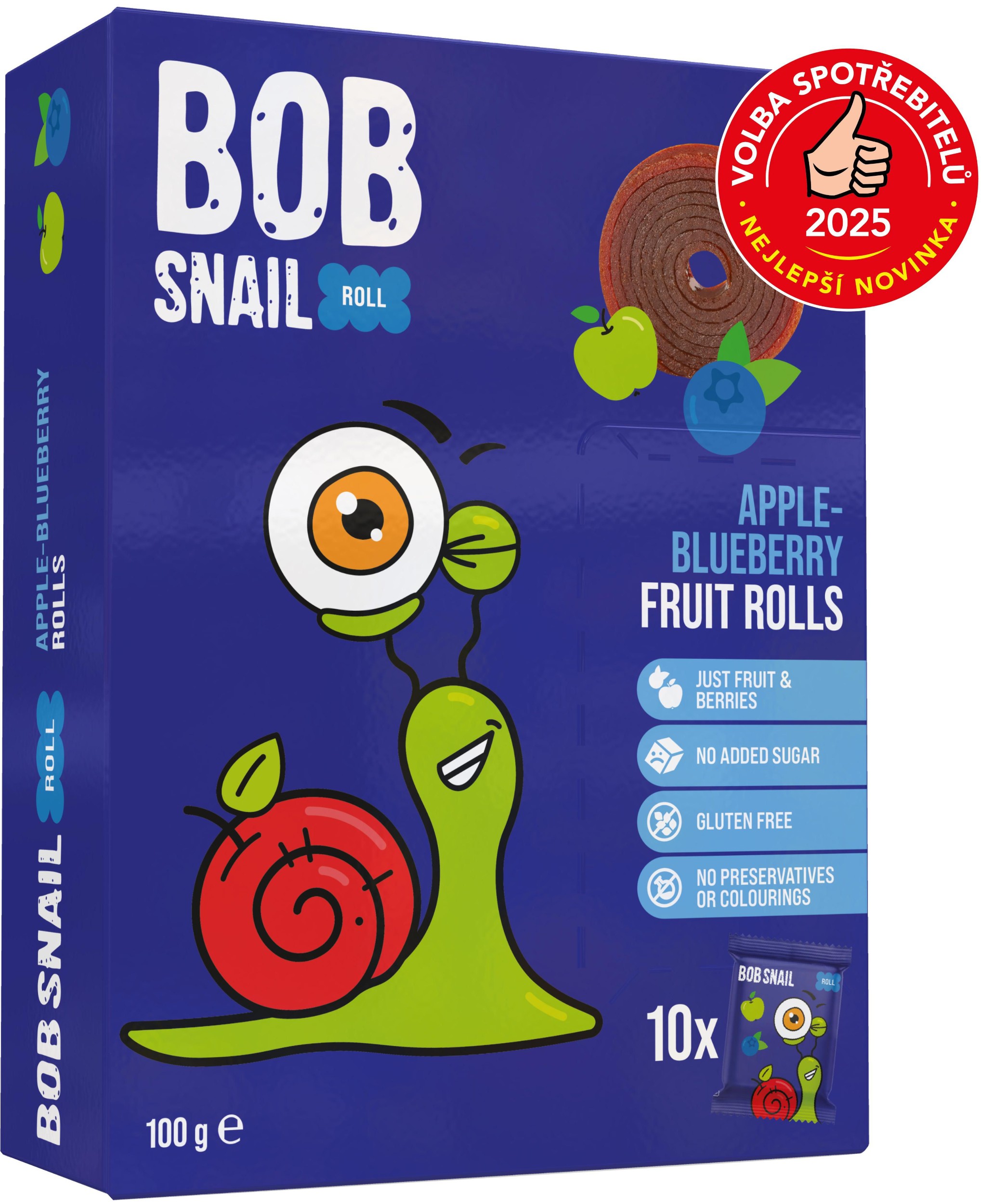 Šnek BOB ovocné rolky jablko-borůvka 100g-1