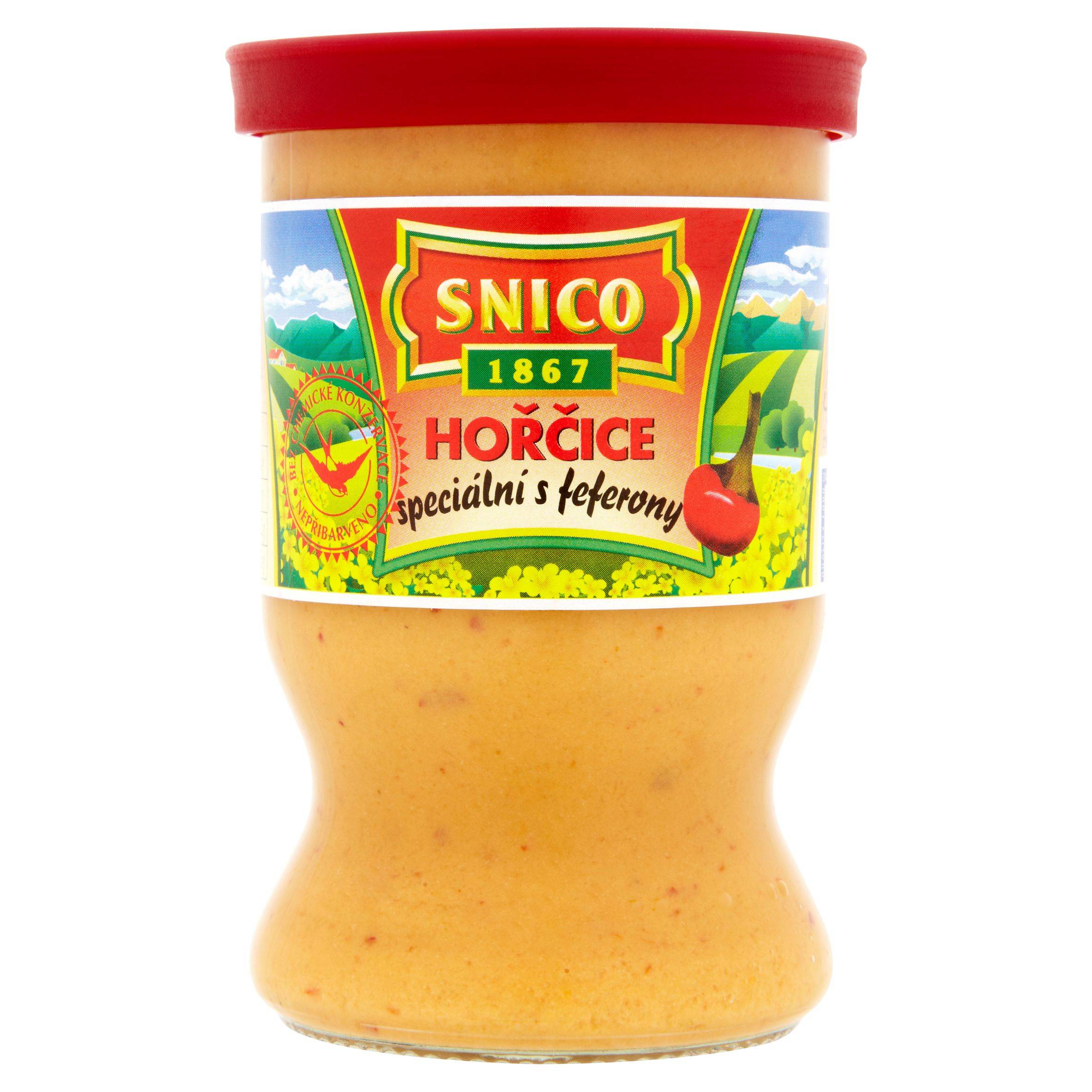 Trvanlivé potraviny - Snico Hořčice speciální s feferony 180 g
