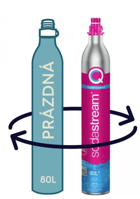 Elektro - Sodastream Vyměnitelná bombička náhradní plyn CO2 výměnný 1 ks - růžová lahev