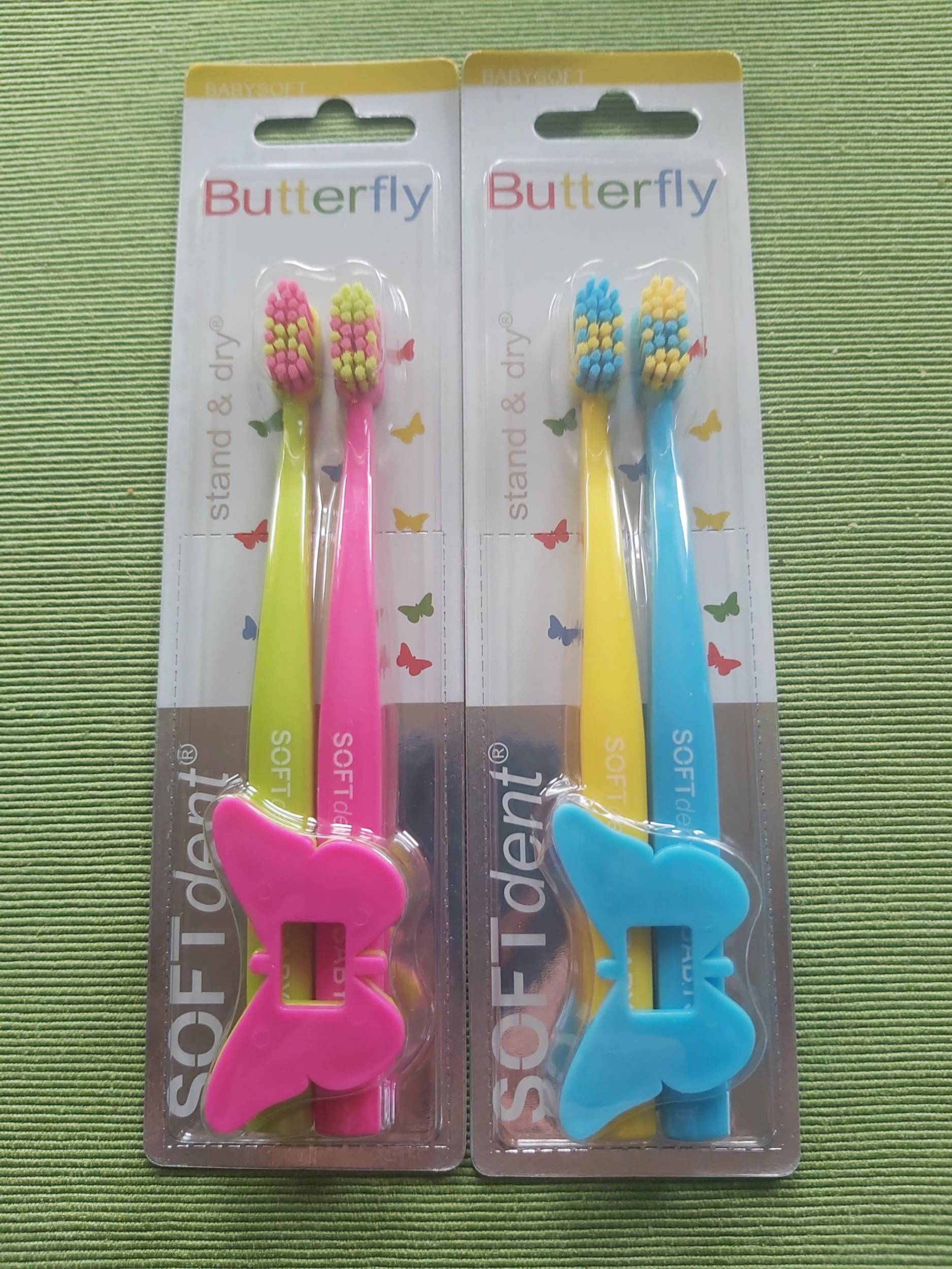 Drogerie a kosmetika - SOFTdent Butterfly KIDS zubní kartáčky 2 ks