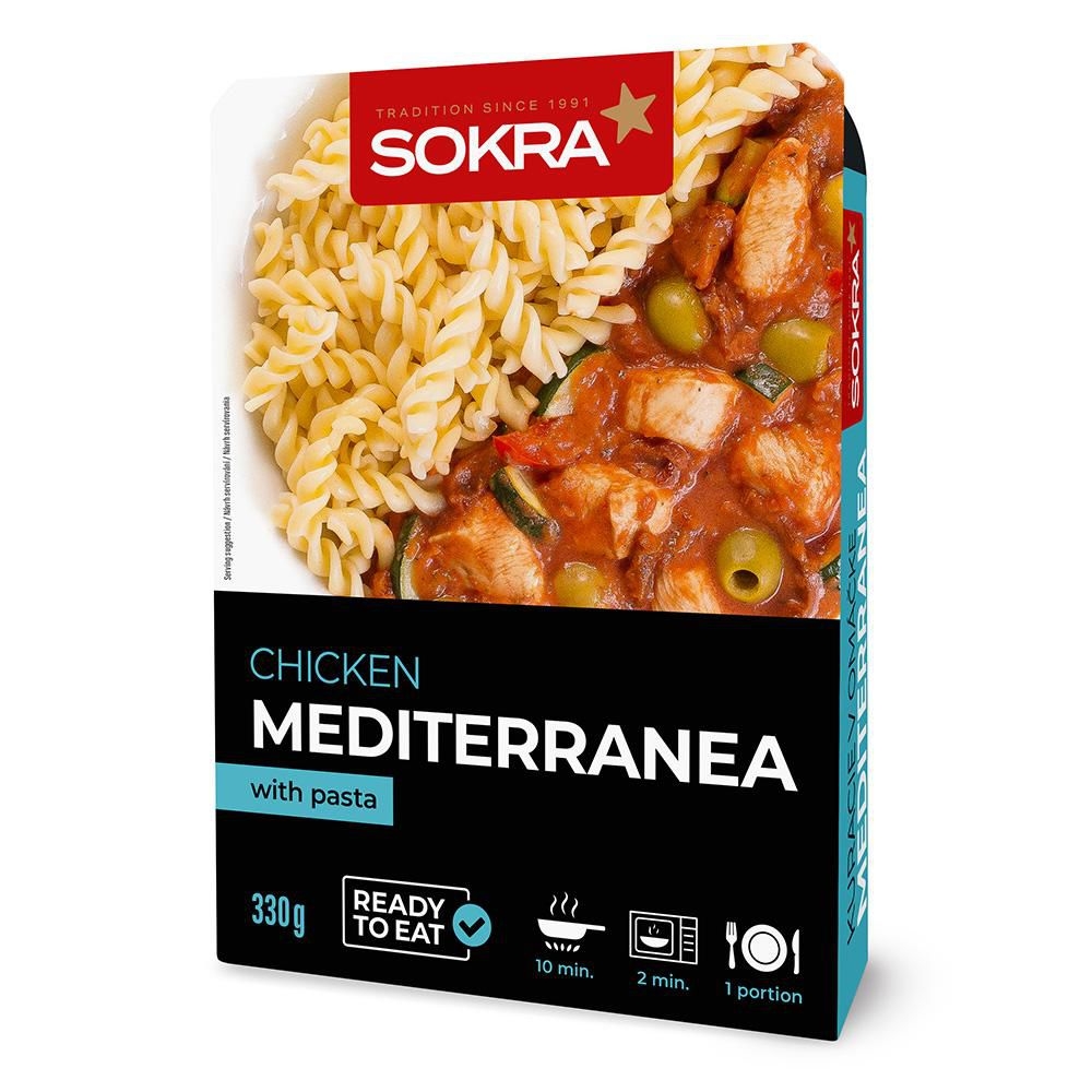 Hotová jídla - Sokra Kuřecí v omáčce Mediterranea s těstovinami 330g