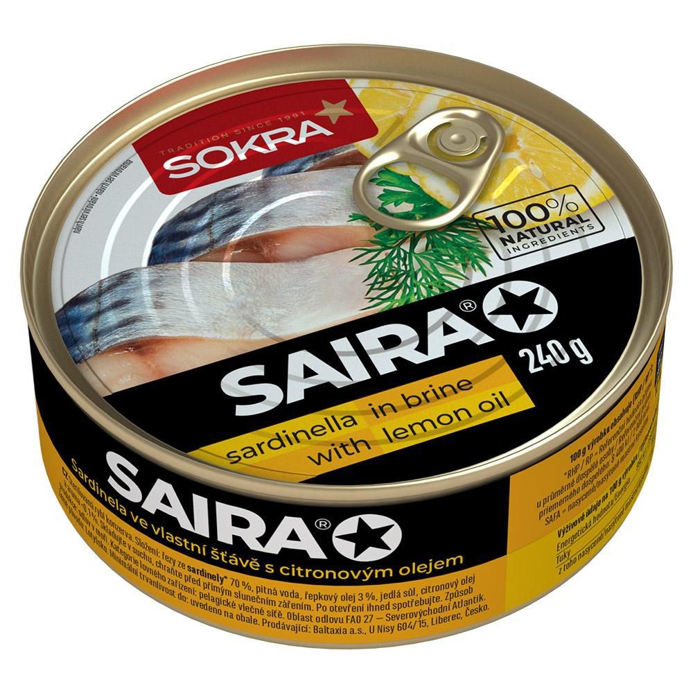 Trvanlivé potraviny - Sokra Sardinela ve vlastní šťávě s přídavkem oleje 240 g