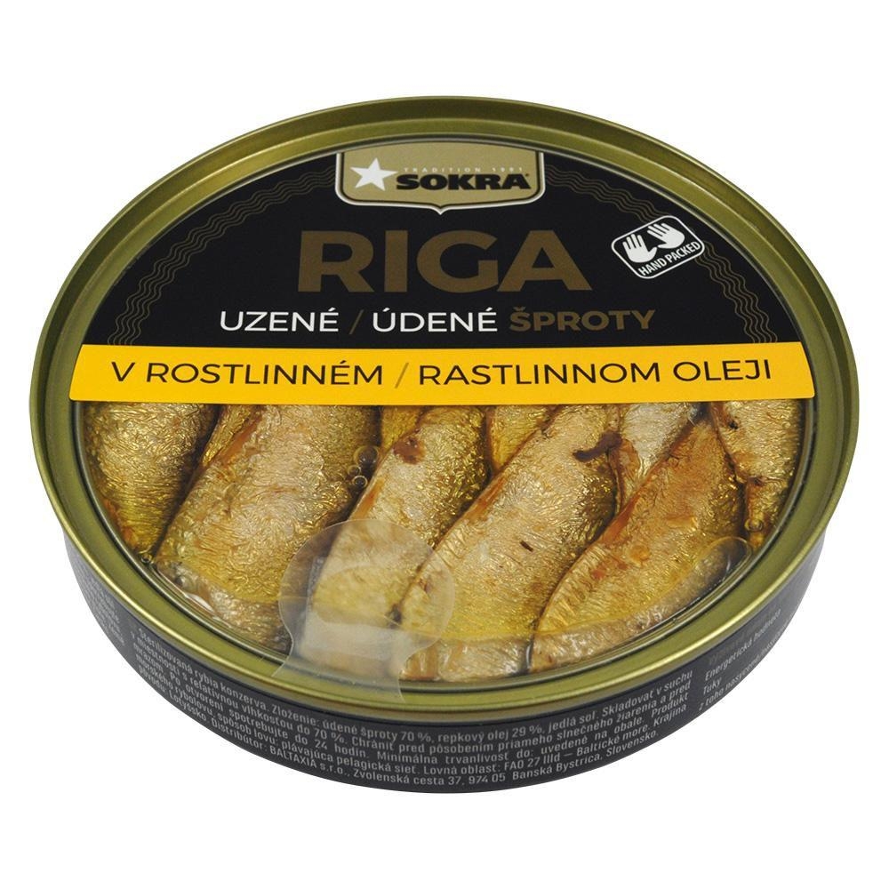 Trvanlivé potraviny - Sokra Uzené šproty v rostlinném oleji 120g