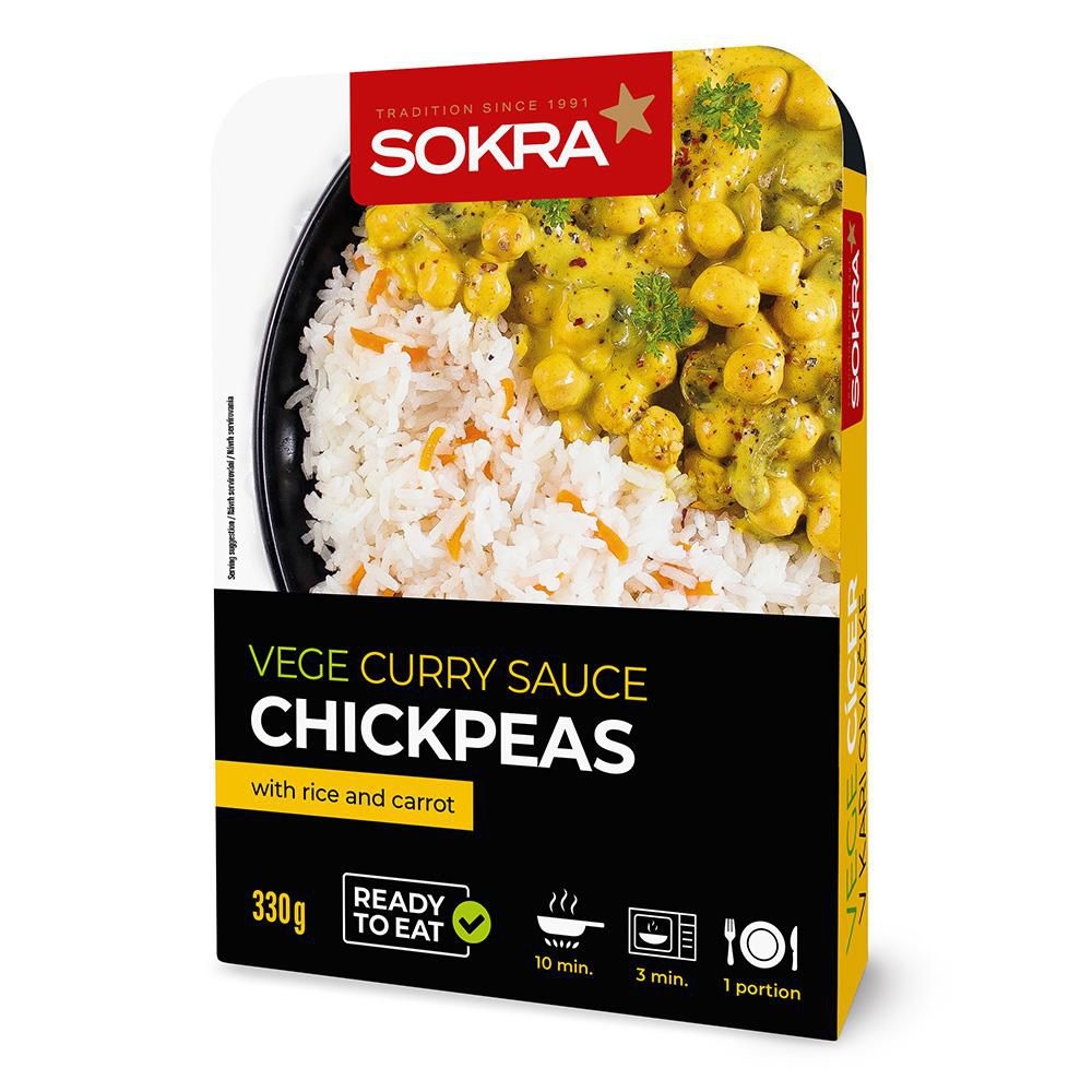 Zdravý svět - Sokra Vege cizrna v kari omáčce s vařenou rýží a mrkví 330g