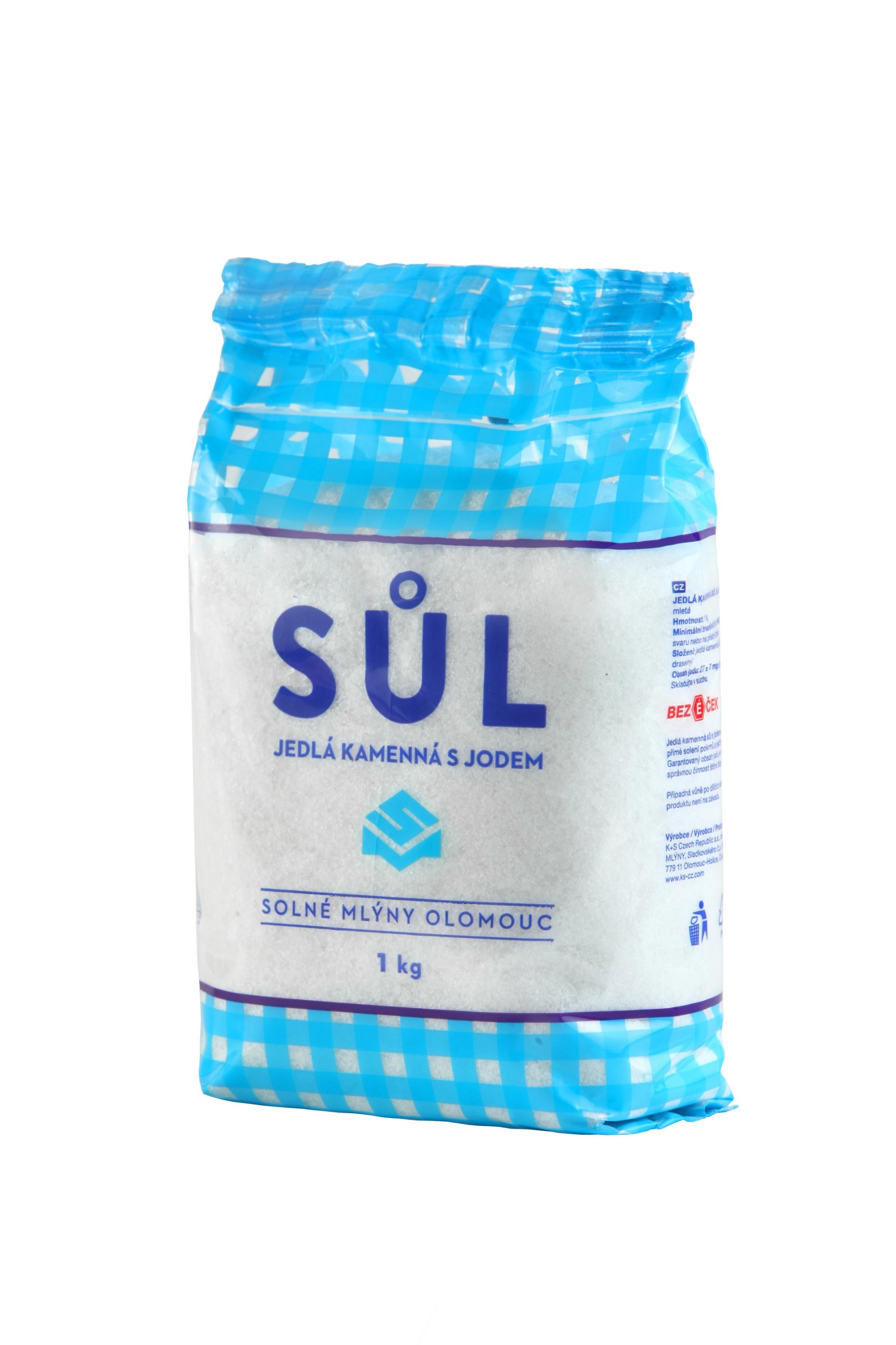 Trvanlivé potraviny - Solné Mlýny Sůl jedlá kamenná s jodem jemně mletá 1 kg