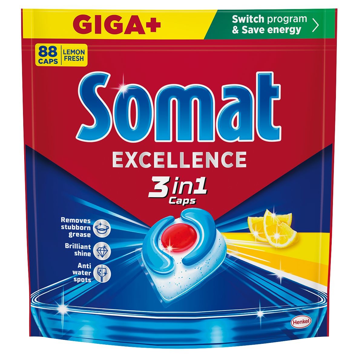 Drogerie a kosmetika - Somat 3IN1 Caps lemon 88 praní