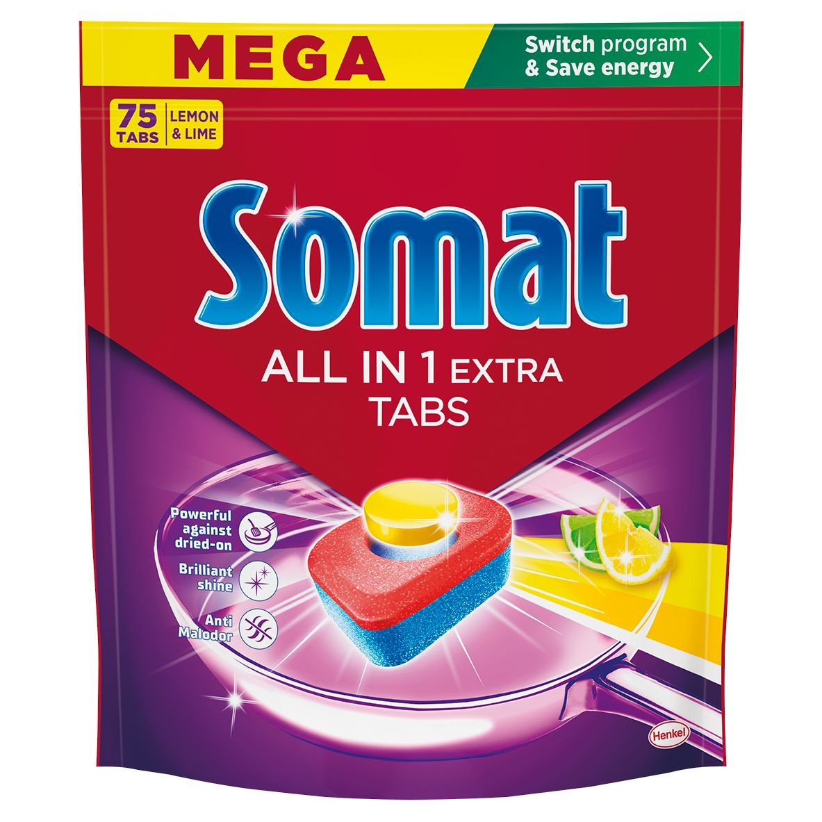 Drogerie a kosmetika - SOMAT ALL-IN-1 EXTRA LEMON 75KS