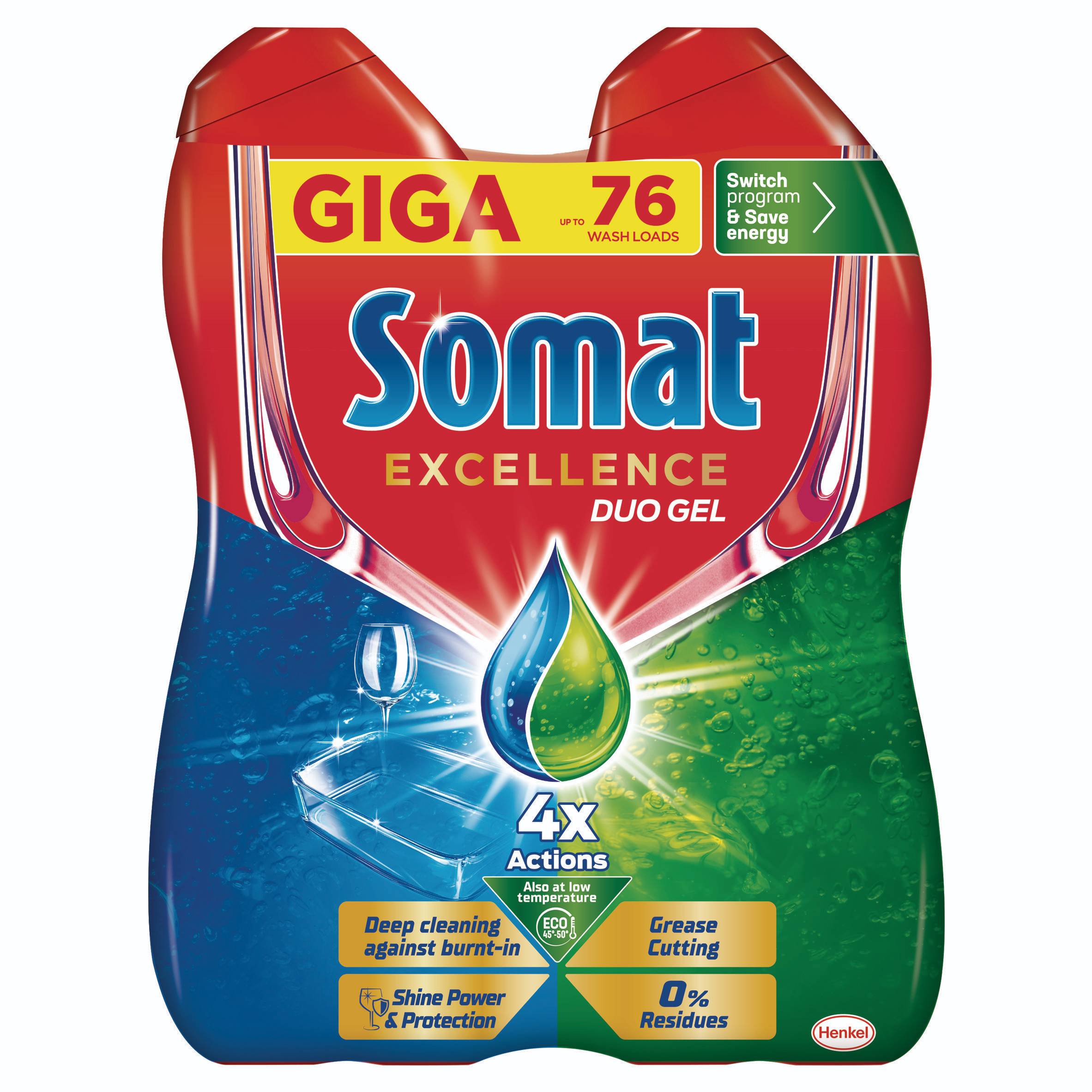 Drogerie a kosmetika - Somat Excellence Gel  Anti-Grease 76 praní
