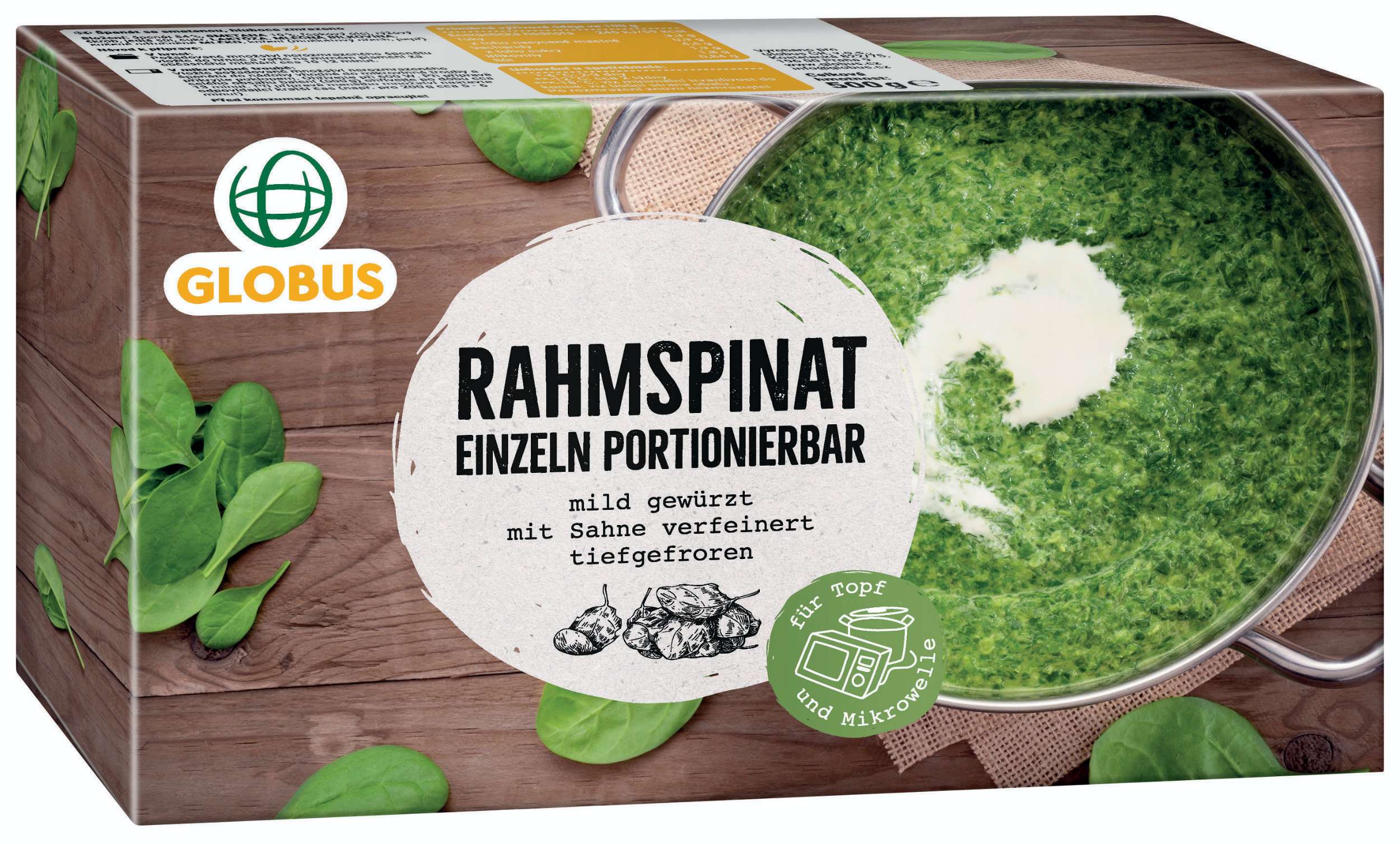 Mražené potraviny - Špenát se smetanou mražený 500g