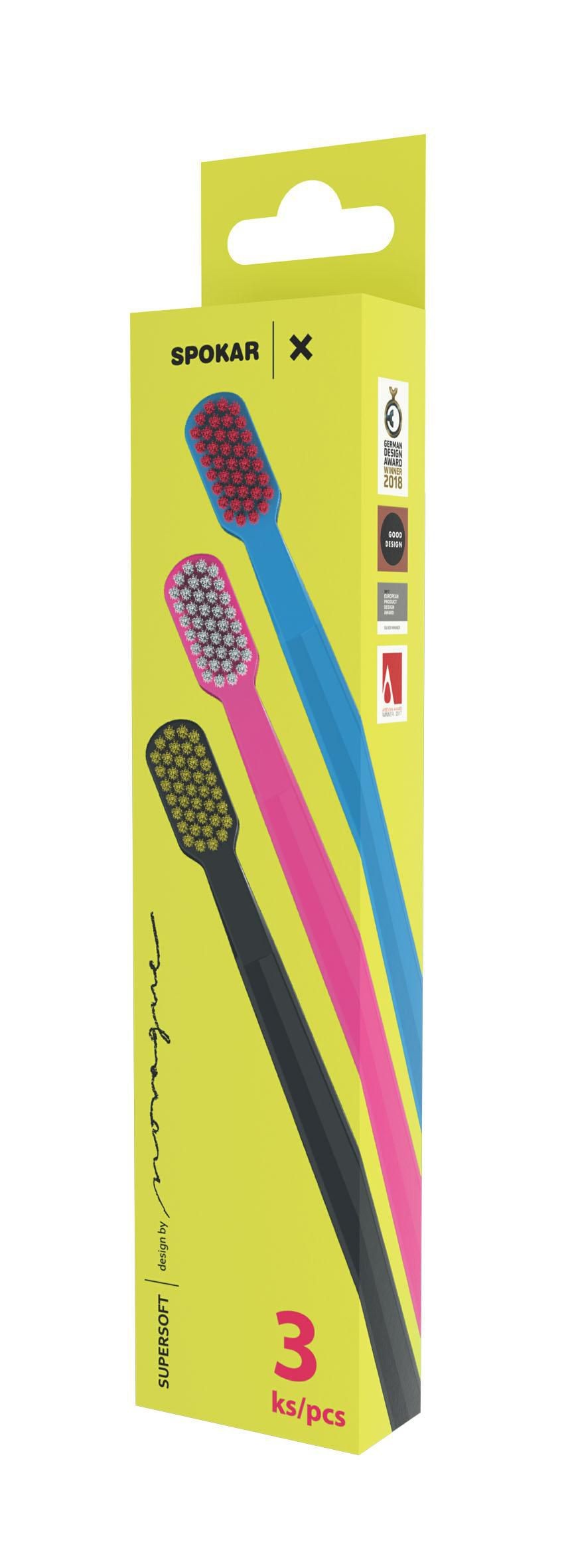 Drogerie a kosmetika - Spokar Zubní kartáček 3429 X Supersoft 3ks