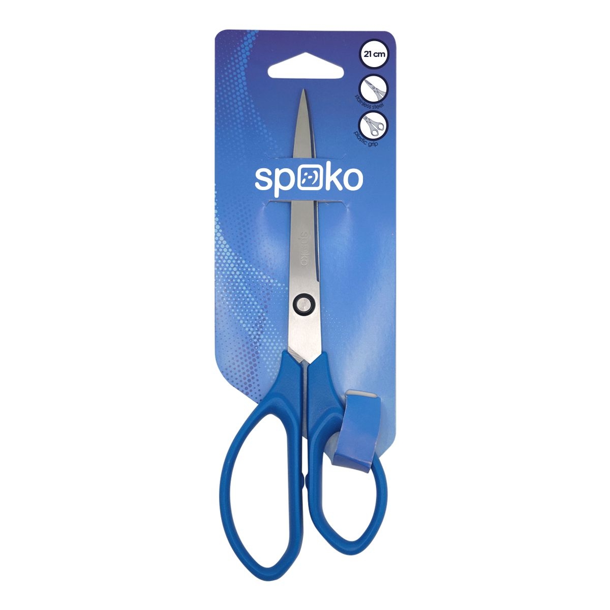Domácnost a Zahrada - Spoko Nůžky Economy 21 cm, asymetrické, modré