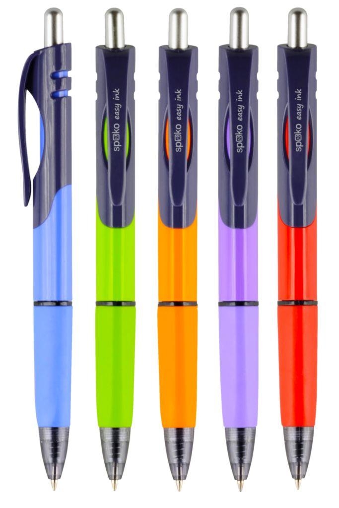Domácnost a Zahrada - Spoko Triangle Kuličkové pero Easy Ink modrá náplň různé barvy 1 ks