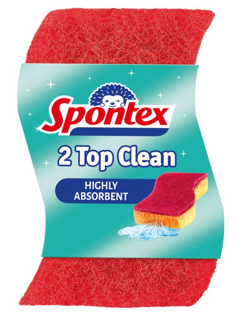 Drogerie a kosmetika - Spontex 2 Houbička TOP CLEAN 2 V 1