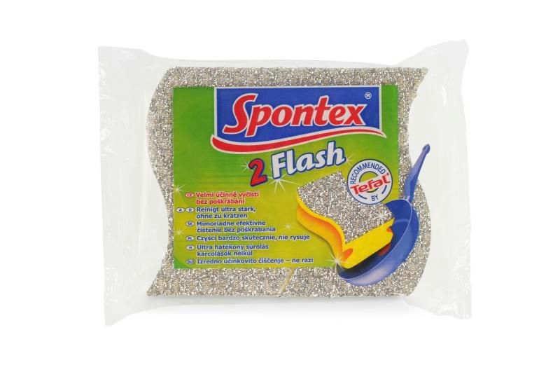 Drogerie a kosmetika - Spontex Flash houbička na nádobí 2ks