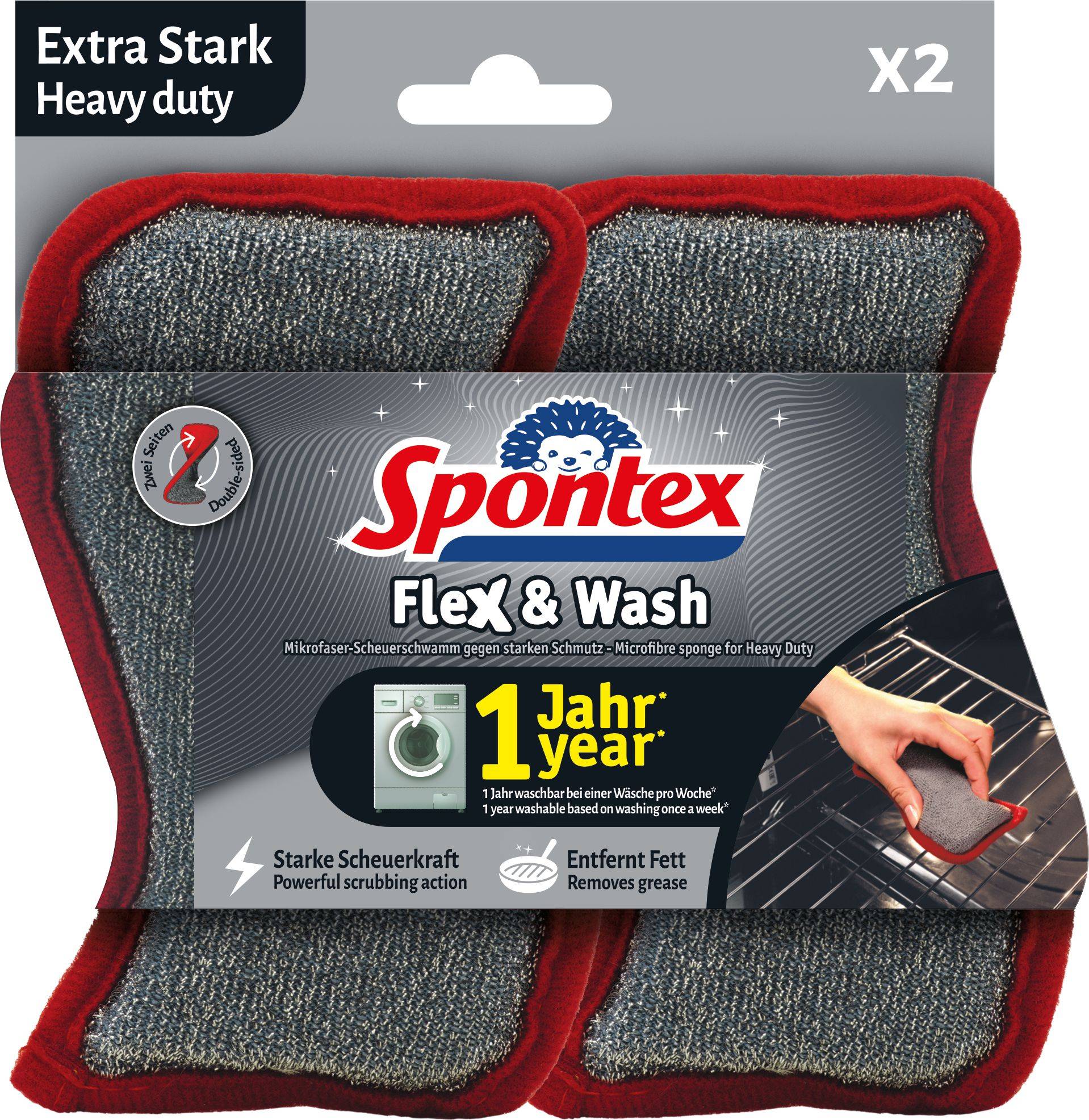 Domácnost a Zahrada - Spontex Flex&Wash Heavy duty 2 ks