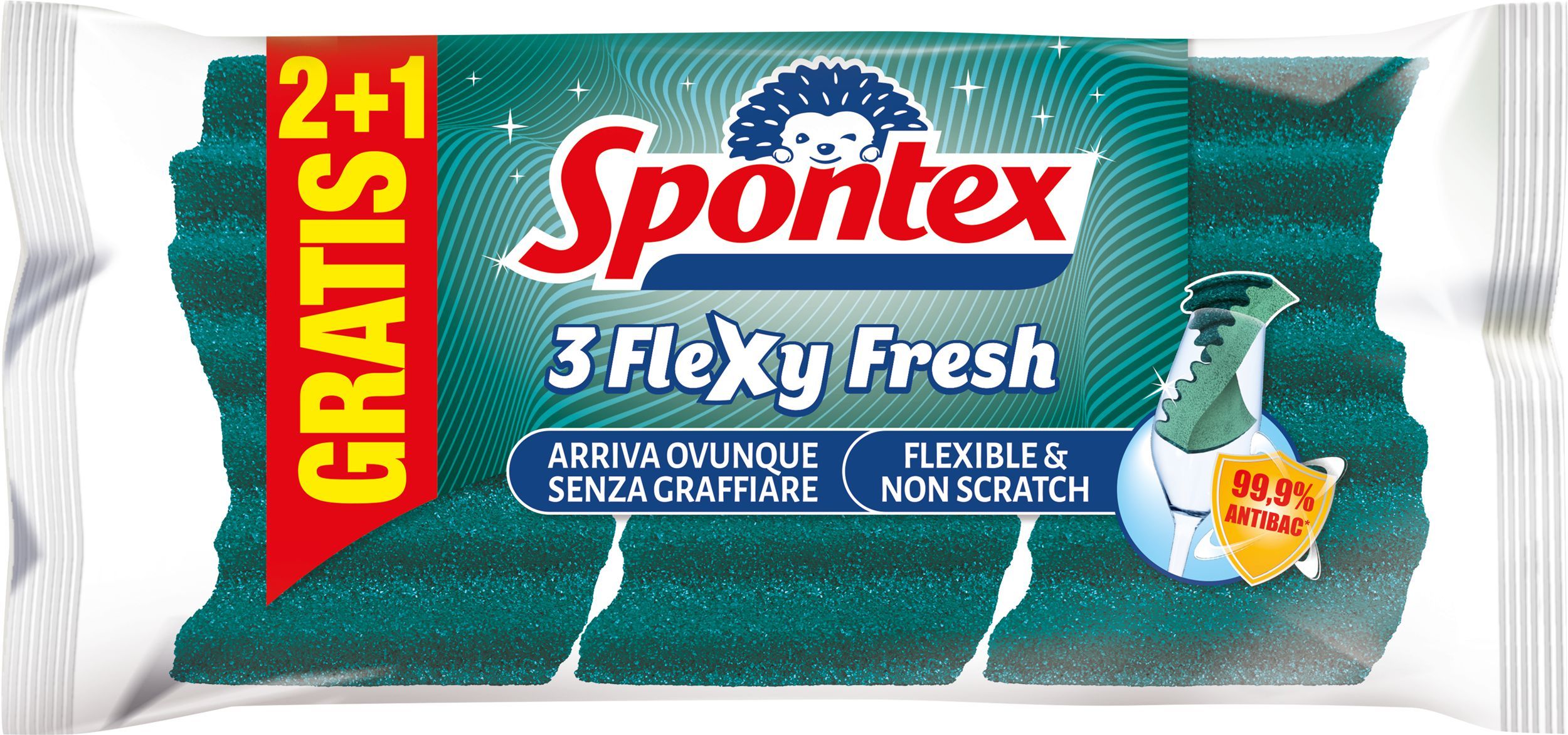 Domácnost a Zahrada - Spontex Flexy Fresh houbička 2+1 ZDARMA
