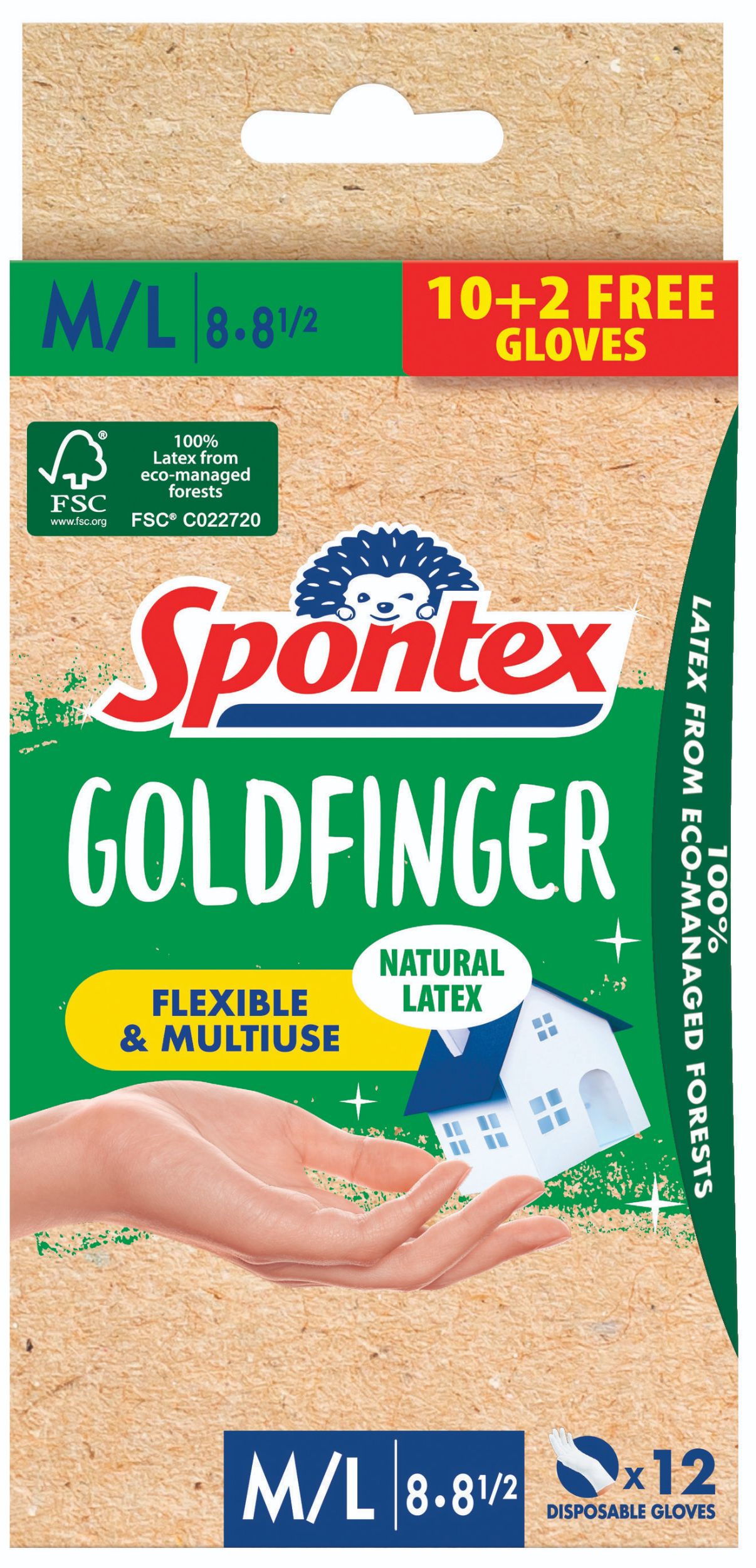 Drogerie a kosmetika - Spontex Godfinger jednorázové rukavice 12ks (M/L)
