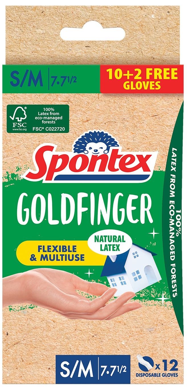 Drogerie a kosmetika - Spontex Godfinger jednorázové rukavice 12ks (S/M)