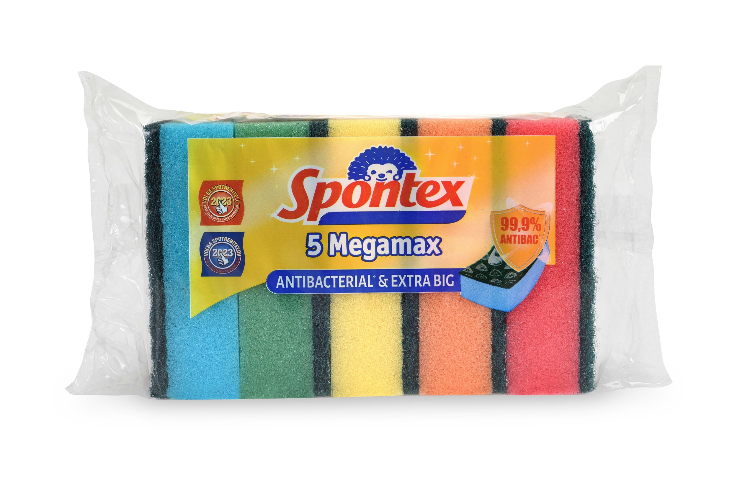 Drogerie a kosmetika - Spontex Megamax antibacterial houbičky 5ks