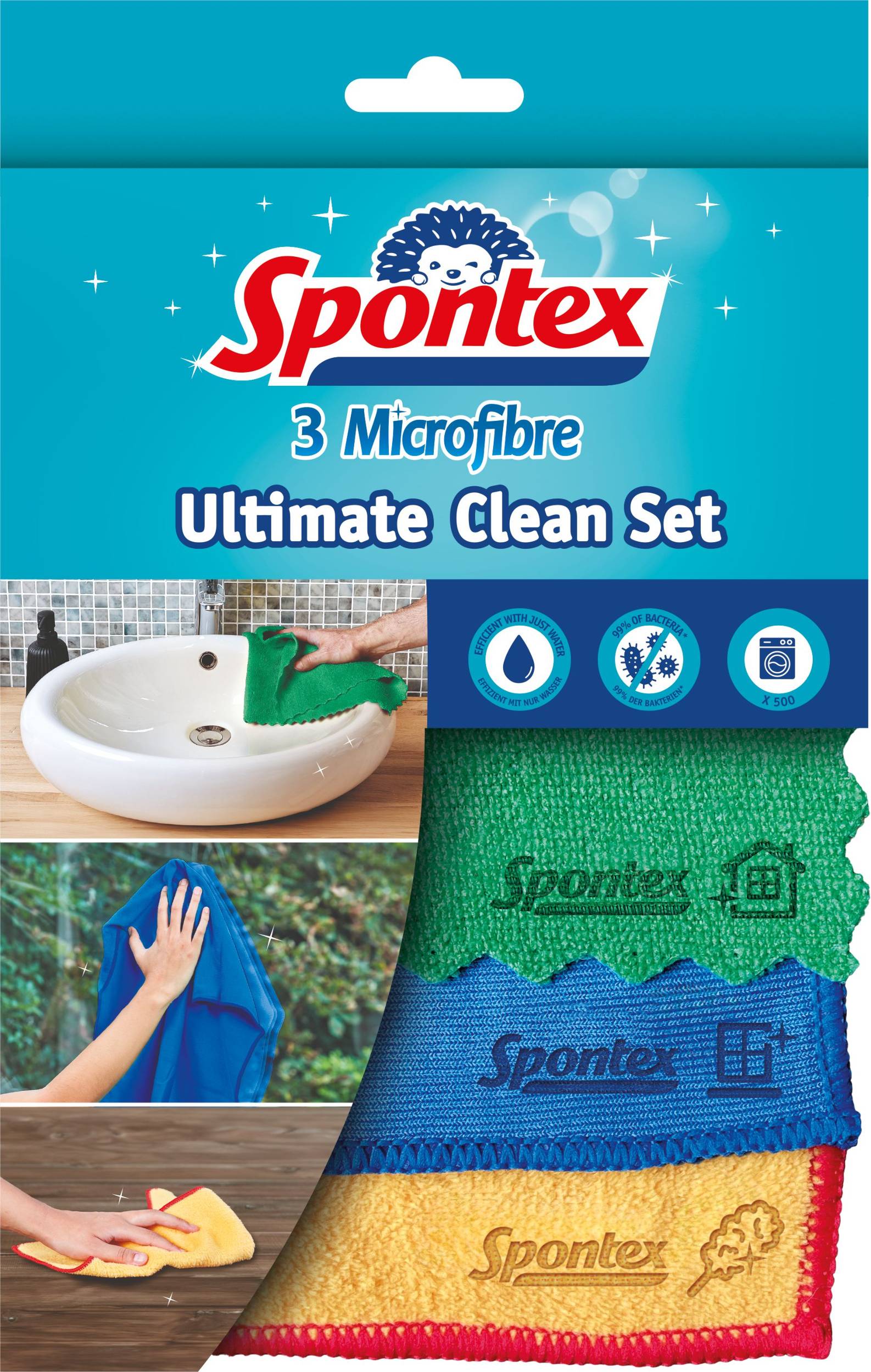 Drogerie a kosmetika - Spontex Ultimate Clean Set utěrky z mikrovlákna 3 ks