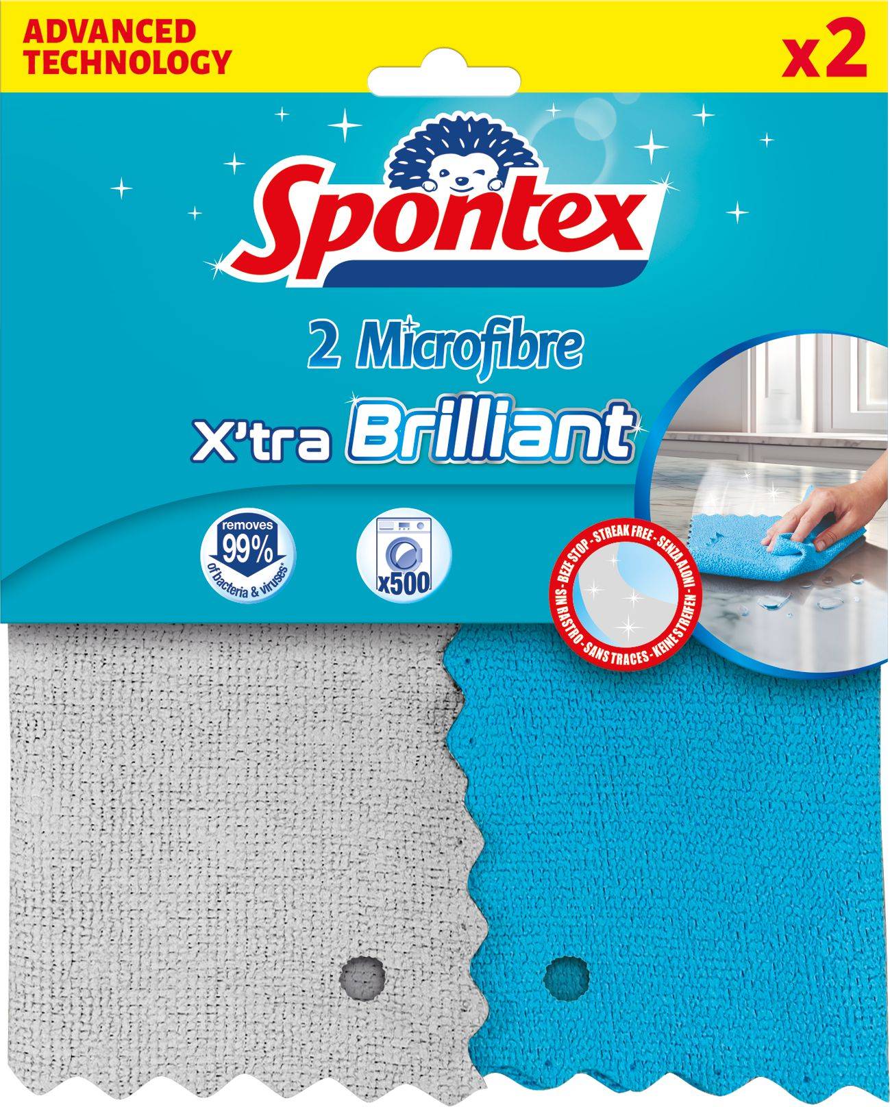 Domácnost a Zahrada - Spontex X'tra Brilliant utěrky z mikrovlákna 2 ks